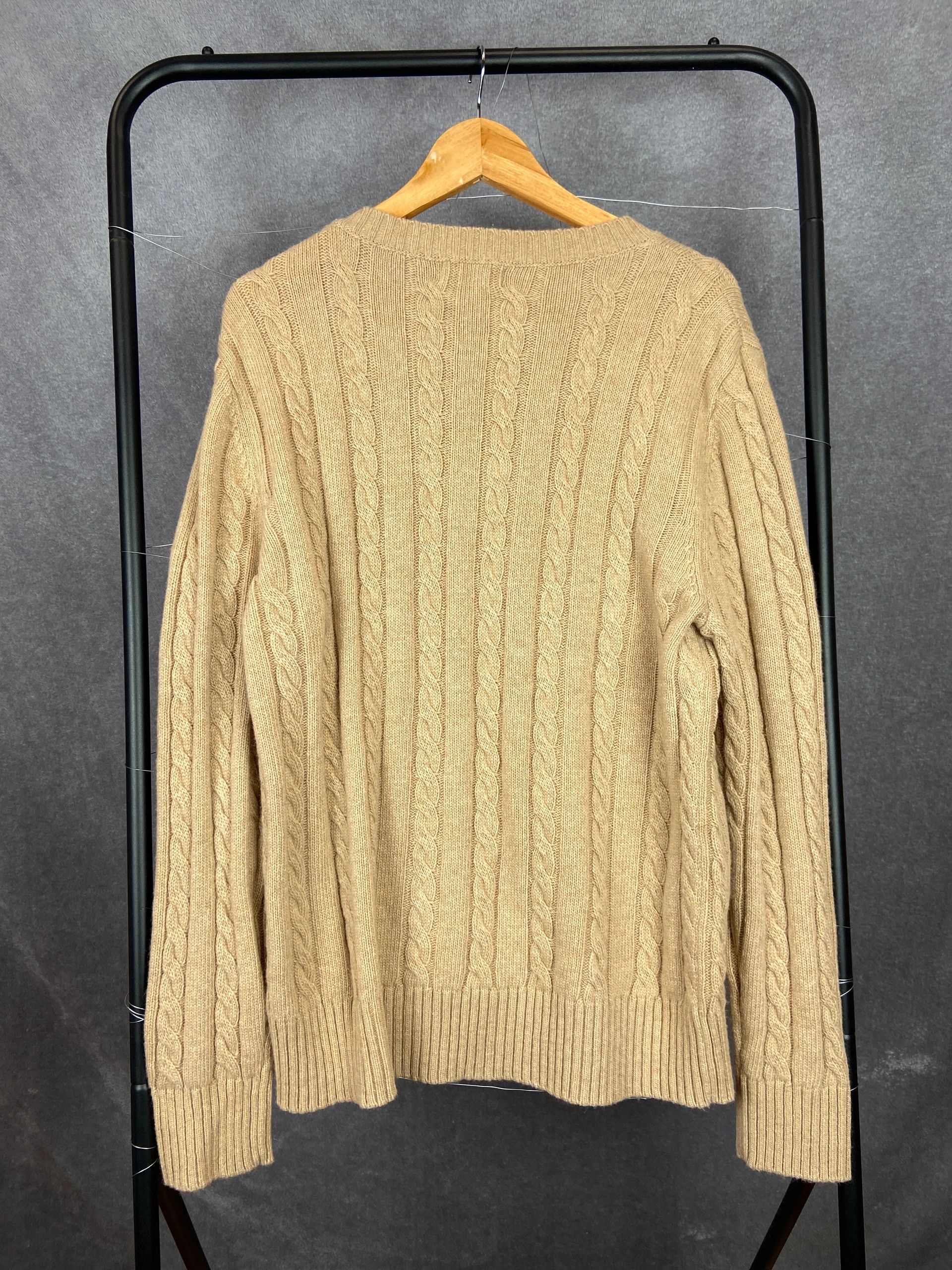 Polo Ralph Lauren Ralph Lauren Beige Cable Knit Sweater L Classic Preppy Size US L / EU 52-54 / 3 - 4 Thumbnail