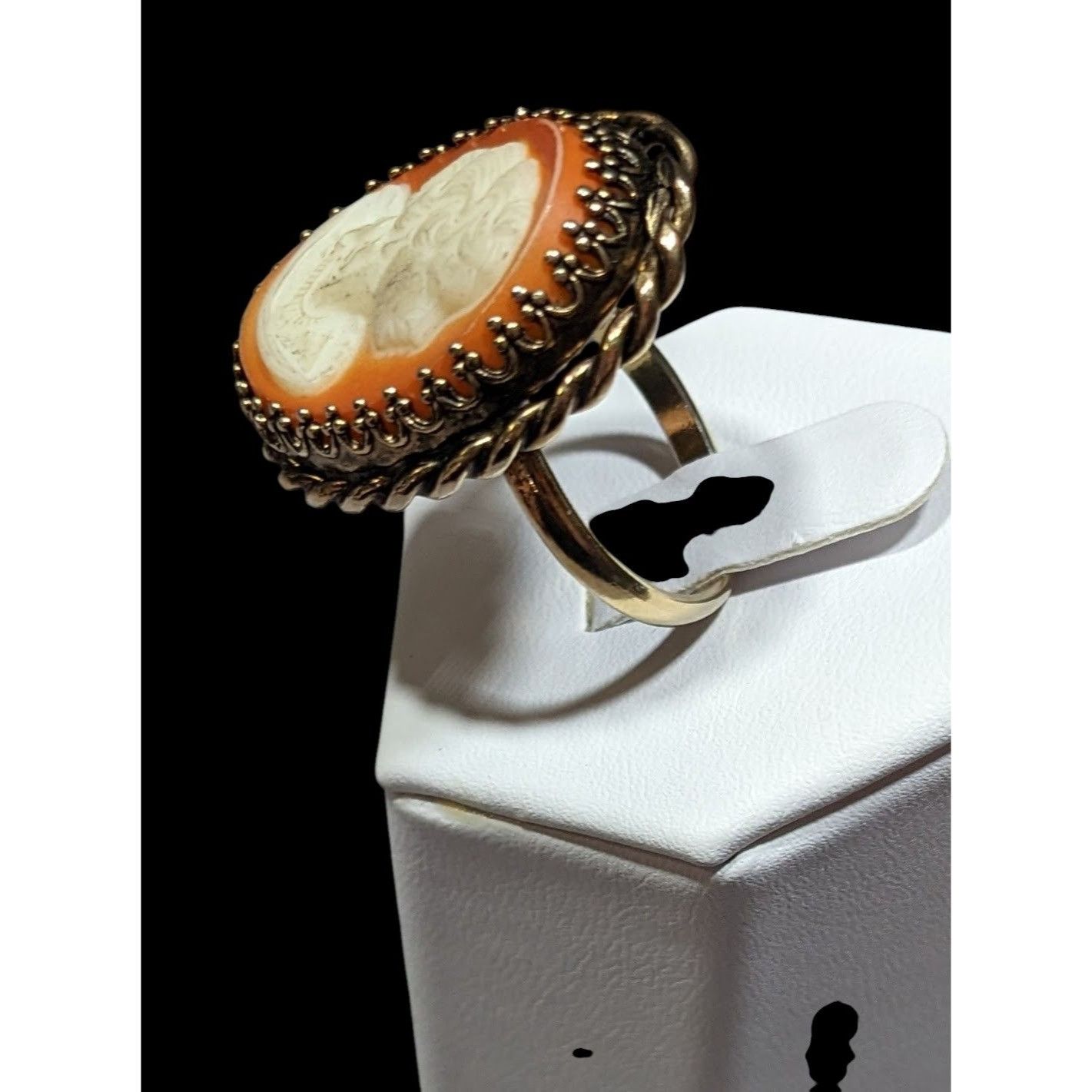 Other Vintage Cameo Ring Victorian Style Gold Tone Adjustable 7.5 Size ONE SIZE - 4 Thumbnail