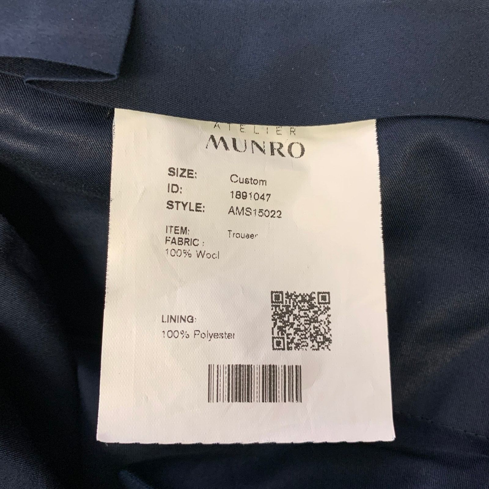 Other ATELIER MUNRO Size 32 Navy Wool Slim Fit Dress Pants Size US 32 / EU 48 - 5 Thumbnail