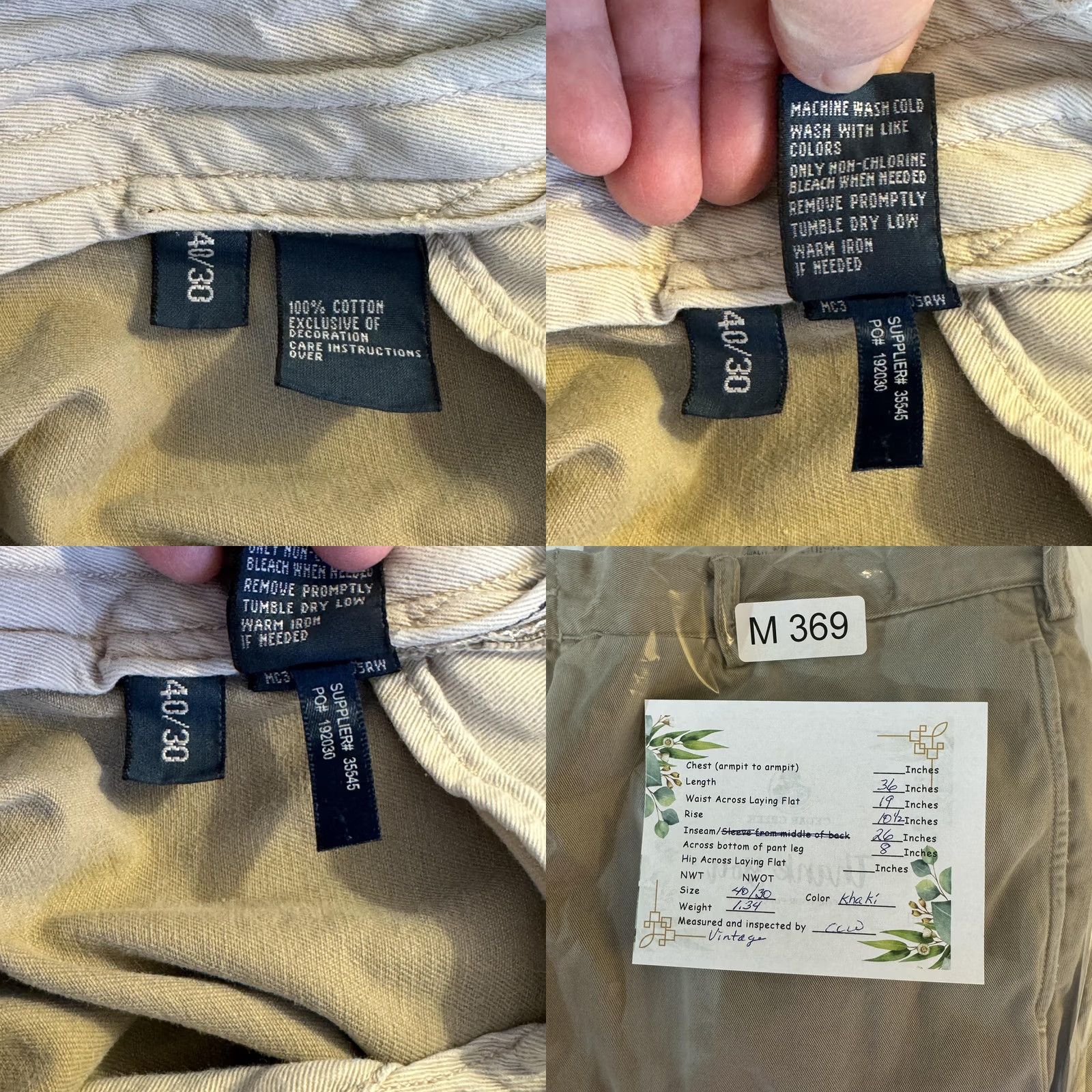 Polo Ralph Lauren VINTAGE Polo Ralph Lauren Pants Mens 40x30 Khaki Classic Fit Casual Chino Flat Front Size US L / EU 52-54 / 3 - 10 Thumbnail
