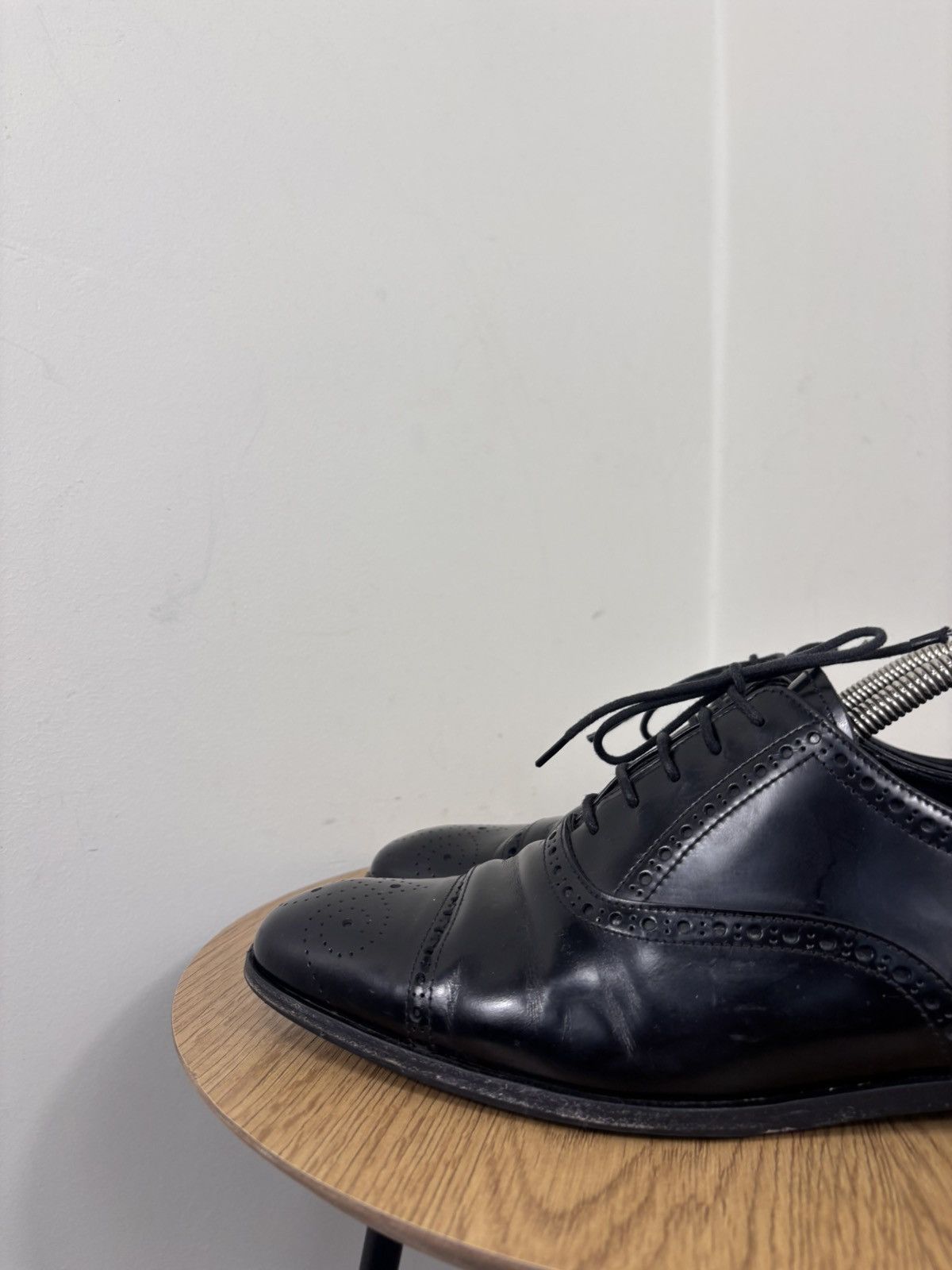 Prada Prada Men’s Black Leather Cap-Toe Brogue Oxford Dress Shoes Size US 8.5 / EU 41-42 - 10 Thumbnail