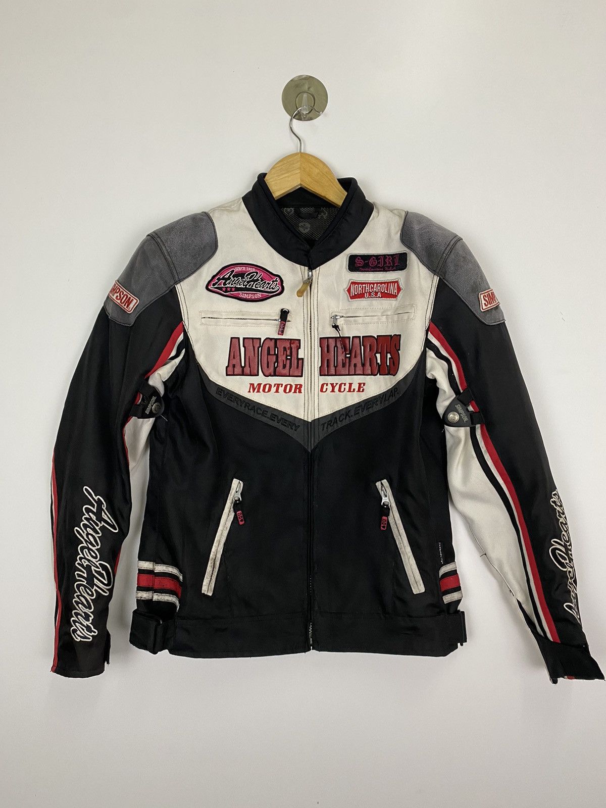 image of Vintage Racing Jacket Simpson Motor Cycle in White, Men's (Size Small)