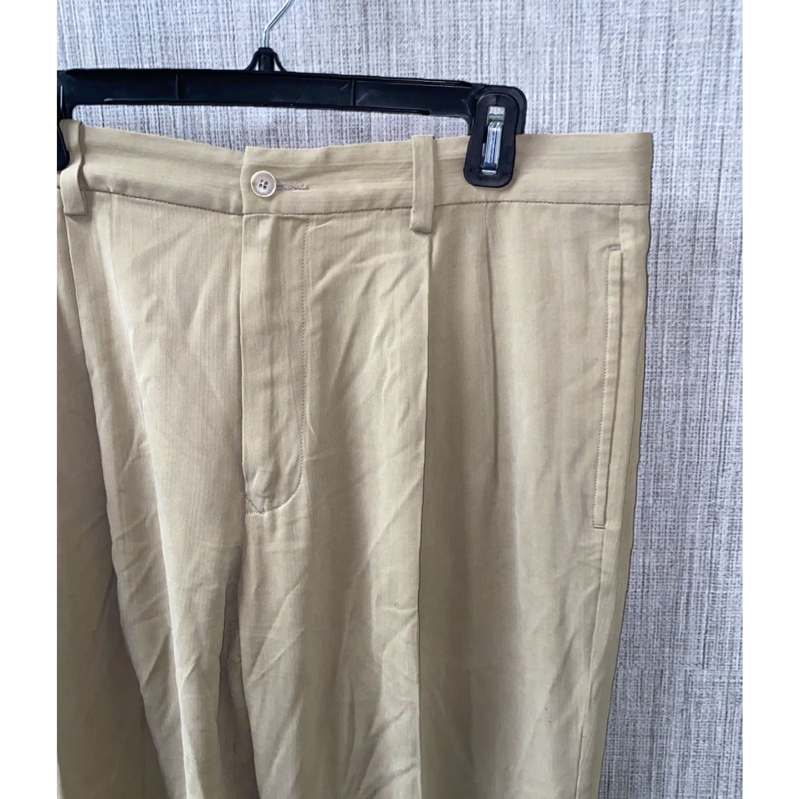Tommy Bahama Tommy Bahama Mens Casual Pants Size 35 Waist Beige Silk Rayon Fit Regular Inseam 32 Size US 35 - 2 Thumbnail