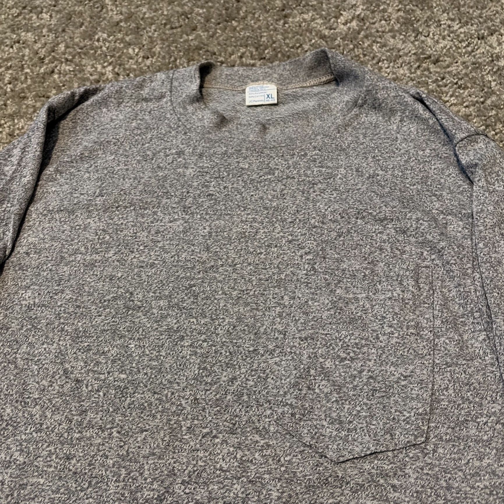 JCPenney VINTAGE JCPenney T-Shirt Gray Long Sleeve Front Pocket XL Unisex Adults Men/Women? Size US XL / EU 56 / 4 - 3 Thumbnail
