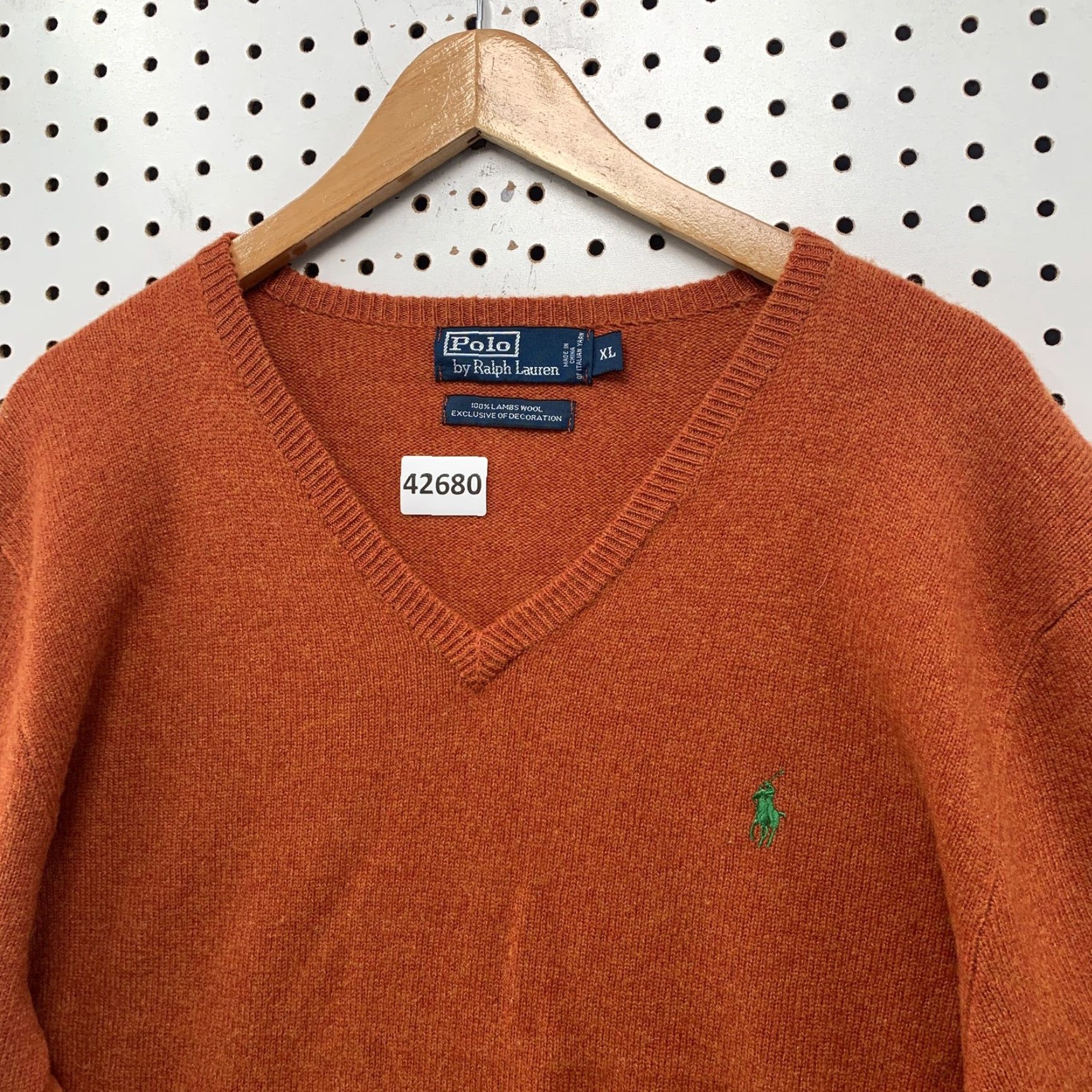 Polo Ralph Lauren Polo Ralph Lauren Sweater XL Orange Pullover Long Sleeve 1/4 Zip Knit Wool Mens Size US XL / EU 56 / 4 - 2 Thumbnail