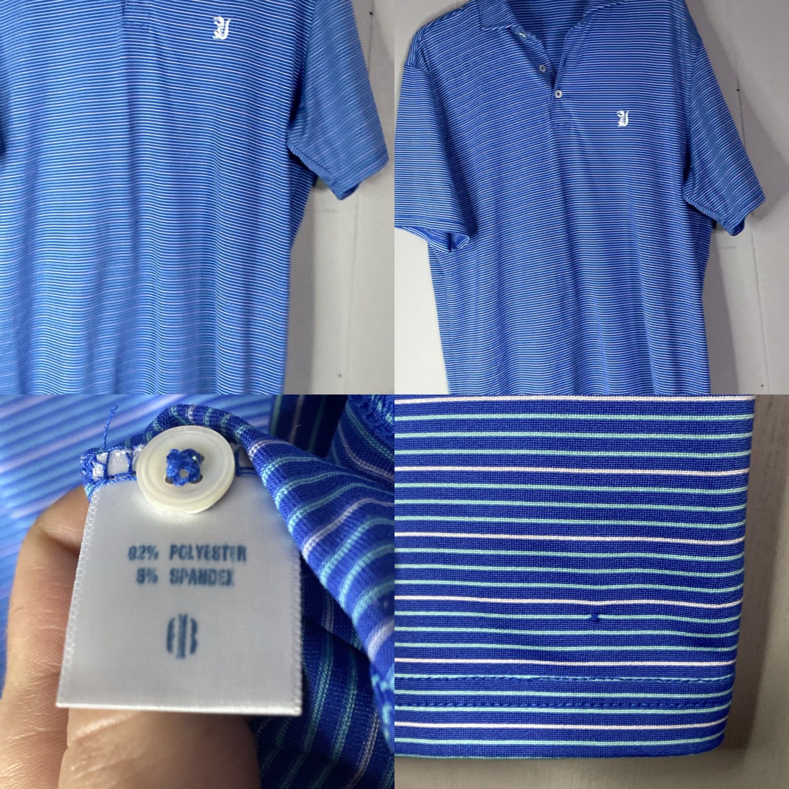 Vintage Holderness Bourne Polo Mens Large L Blue Logo Flaws Alligator Shirt Size US L / EU 52-54 / 3 - 8 Thumbnail