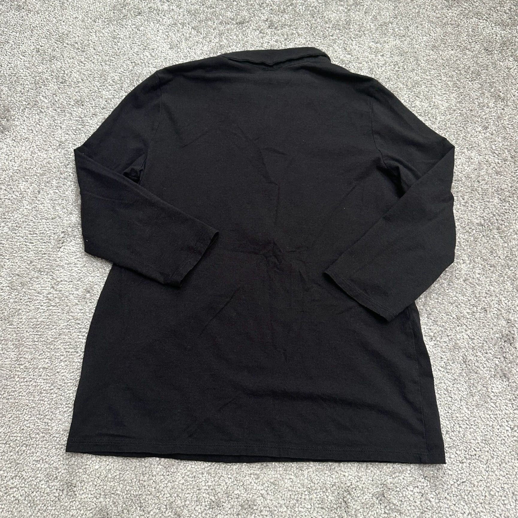 Talbots Talbots Blouse Women Petites Tunic Long Sleeve Collared Button Up Knit Cotton Modal Black Size S / US 4 / IT 40 - 2 Thumbnail