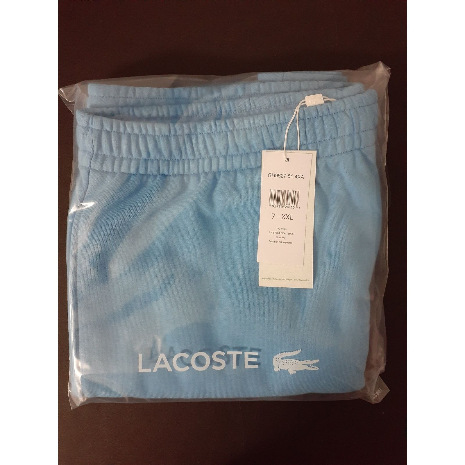 Lacoste Lacoste Men's Regular Fit Organic Cotton Fleece Shorts Blue Size US 36 / EU 52 - 2 Thumbnail