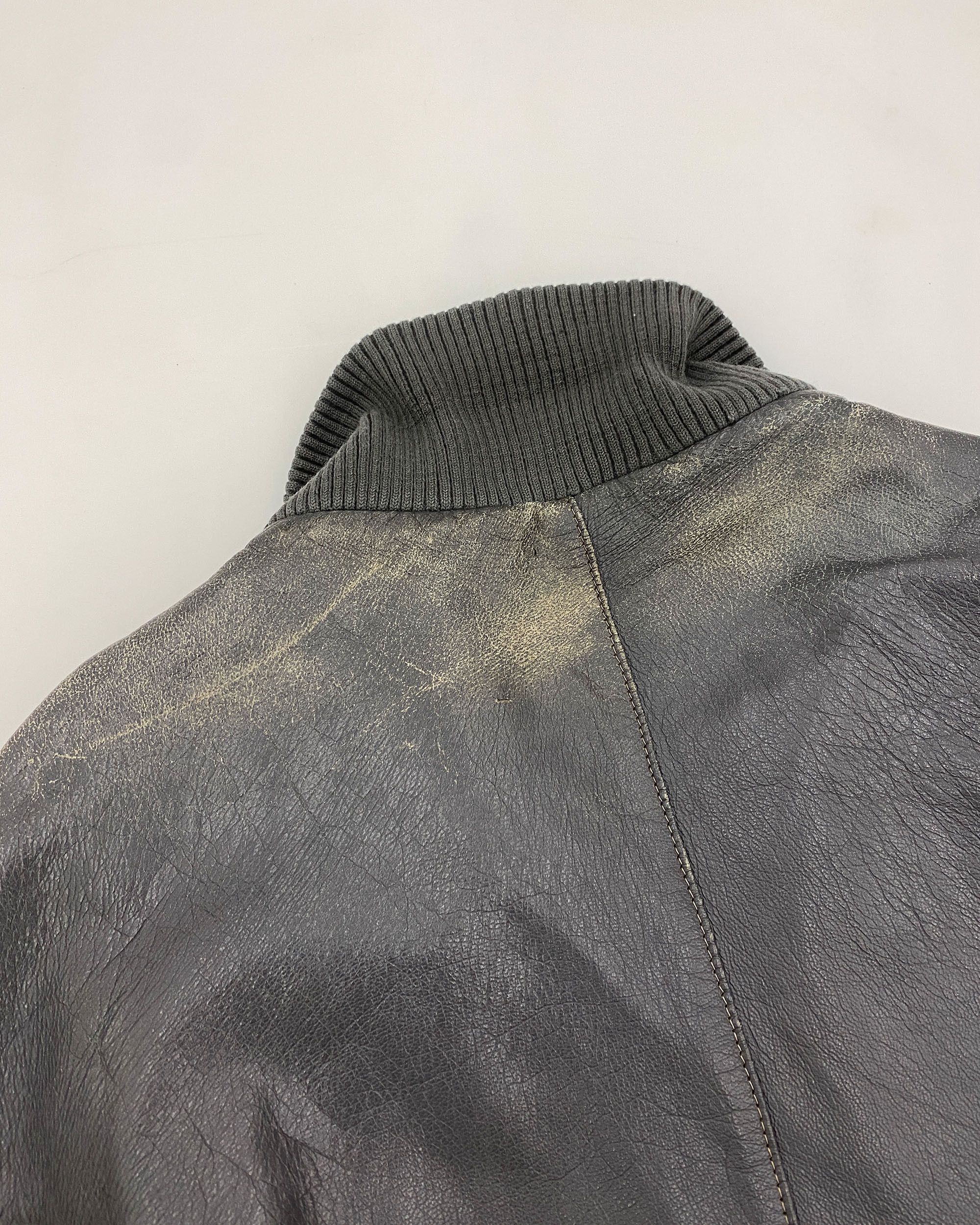 Vintage 1970s German Leather Flightjacket Size US L / EU 52-54 / 3 - 6 Thumbnail