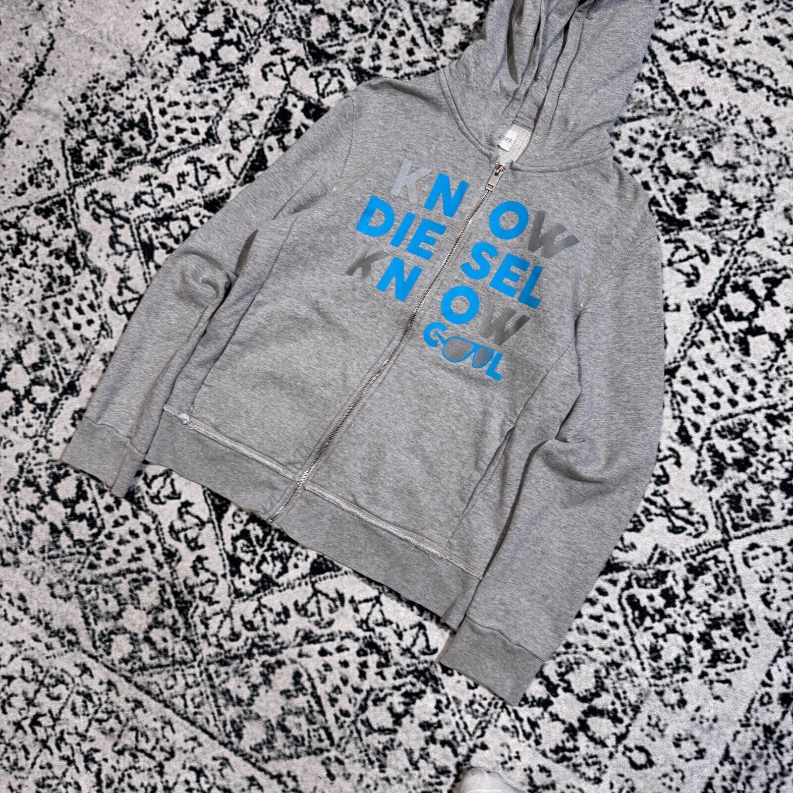 Diesel × Vintage Vintage Diesel Unisex Gray Cotton Hoodie Size S Y2k 90s Size US S / EU 44-46 / 1 - 3 Thumbnail