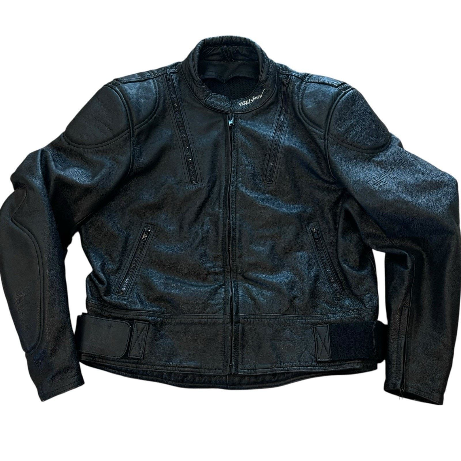 Vintage Fieldsheer Leather Padded Motorcycle Jacket XL 46