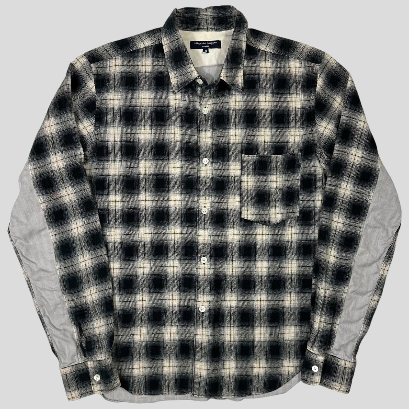 Comme des Garcons Comme Des Garçons Homme 2009 Shadow Plaid Panelled Shirt S/M Size US S / EU 44-46 / 1 - 1 Thumbnail