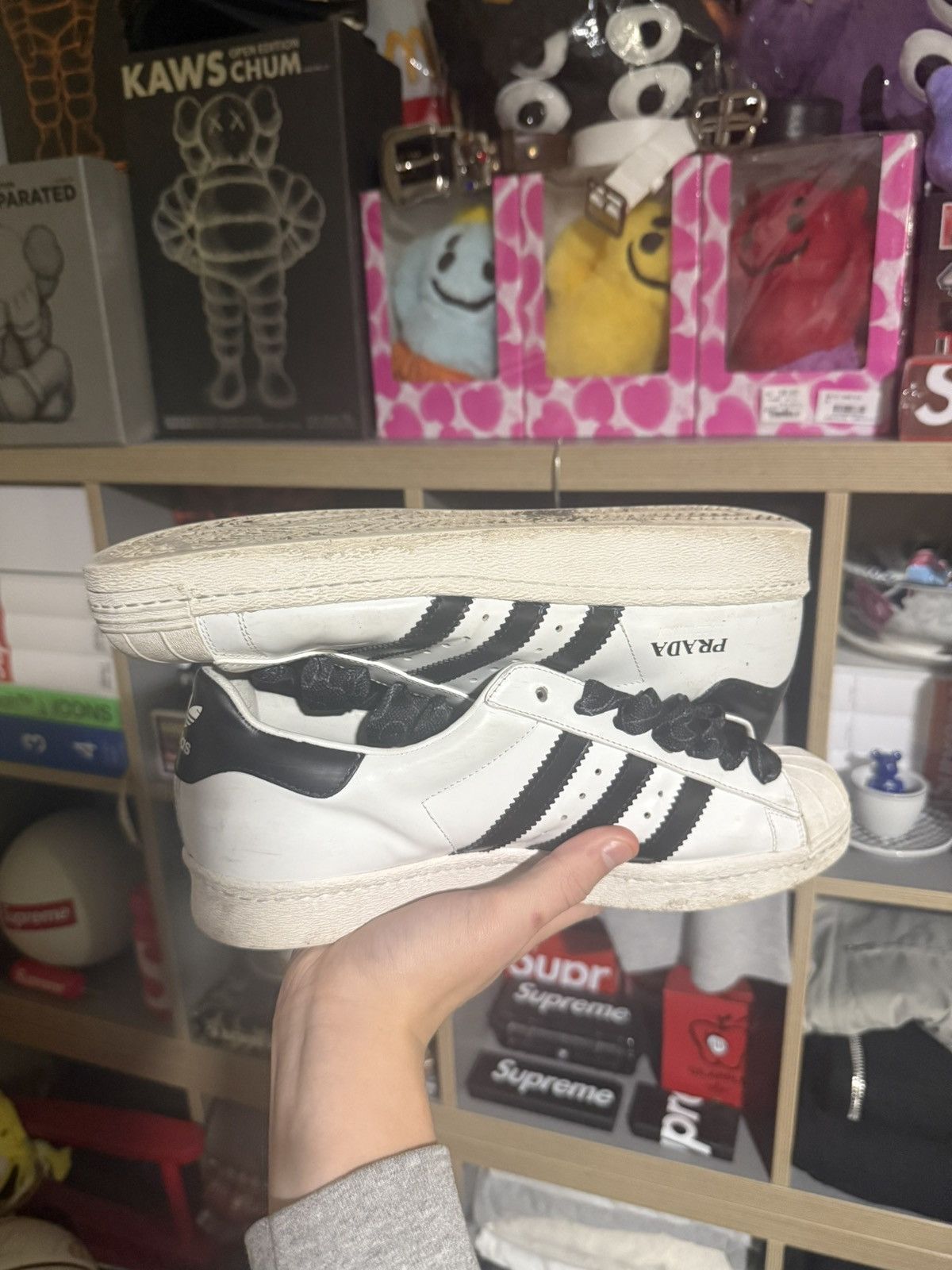 Adidas × Prada Adidas X Prada Black/White Superstar Sneakers Size US 10 / EU 43 - 3 Thumbnail