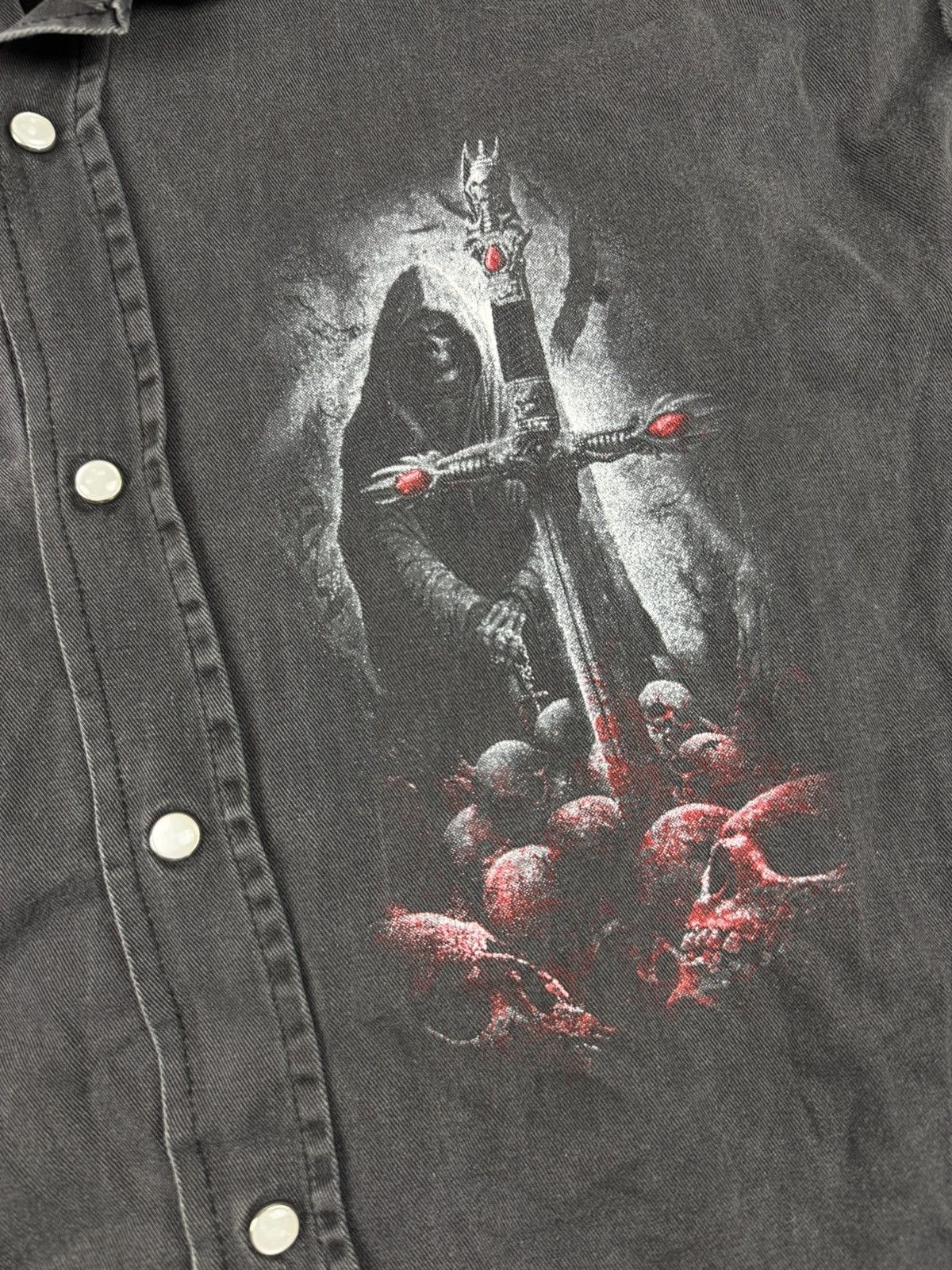 Band Tees × Vintage Vintage Y2K Spiral sleeveless shirt skull opium faded washed Size US L / EU 52-54 / 3 - 7 Thumbnail