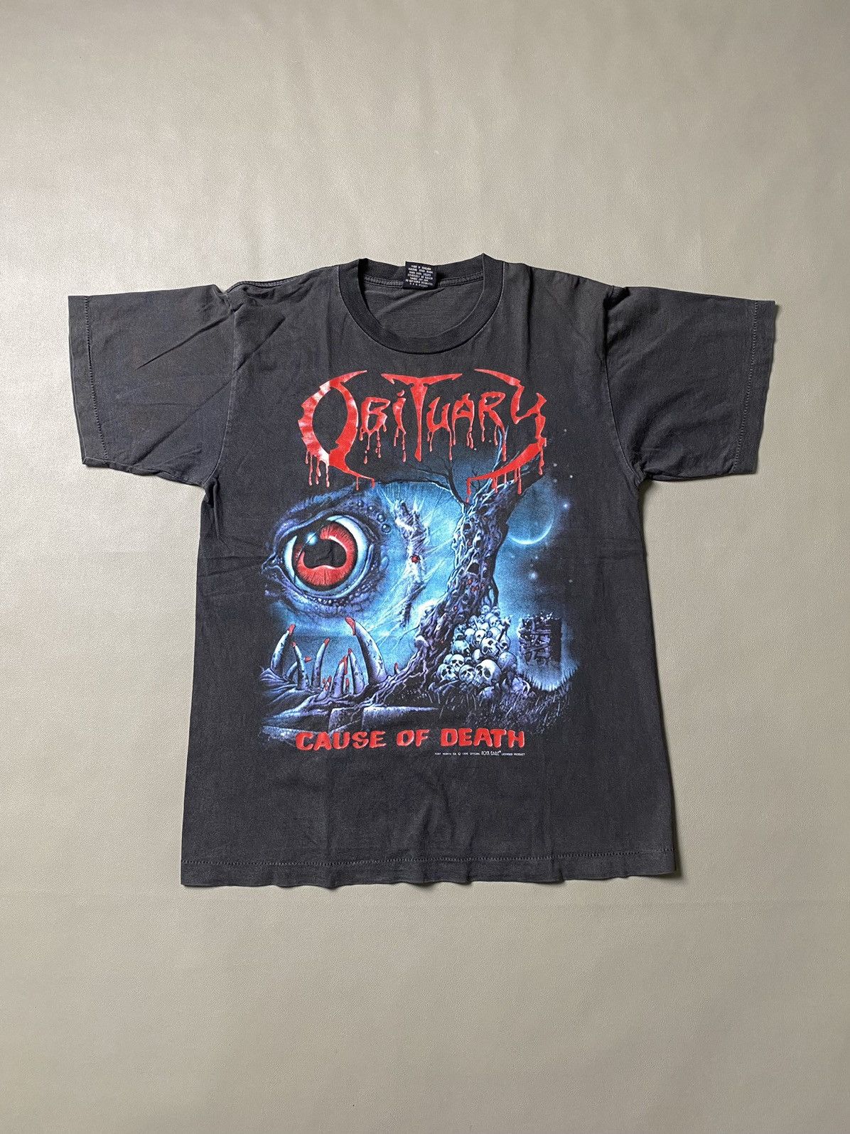 Band Tees × Vintage Vintage 90s Obituary Cause Of Death Tshirt Size US L / EU 52-54 / 3 - 1 Thumbnail