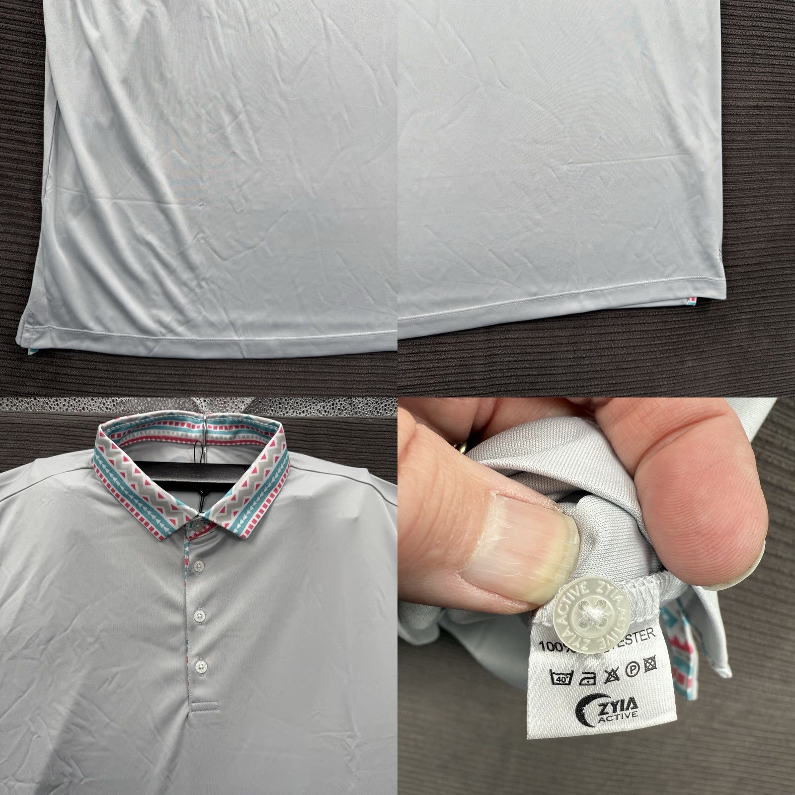 Vintage Zyia Polo Shirt Men 3XL Gray Aztec Polyester Golfing Performance Shirt Size US XXL / EU 58 / 5 - 8 Thumbnail