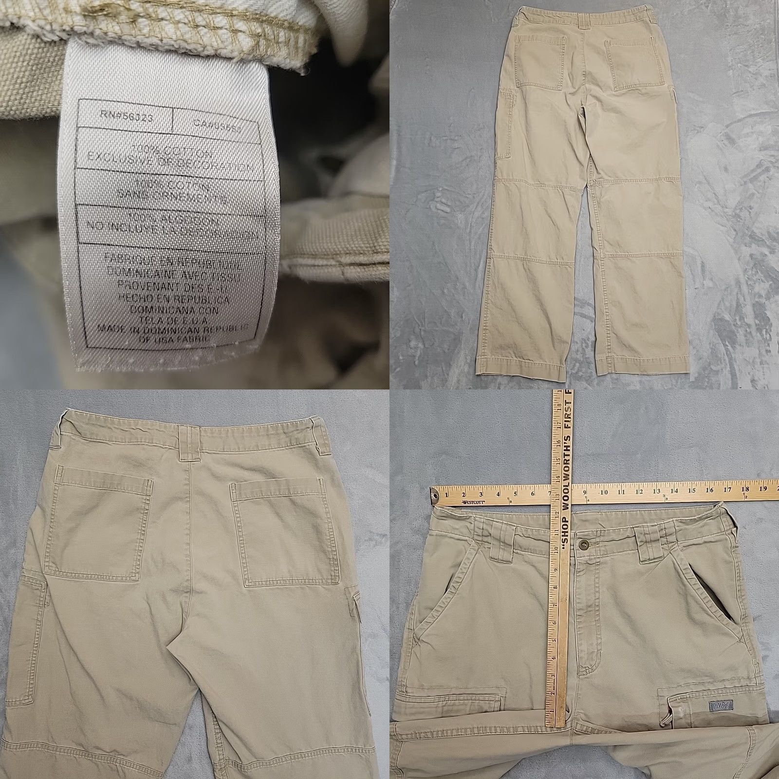 Nike Nike Pants Men 34 Khaki Cargo Wide Leg Skate Streetwear Utility Cotton Baggy Y2K Mens 34 Beige Pants Size US 31 - 8 Thumbnail