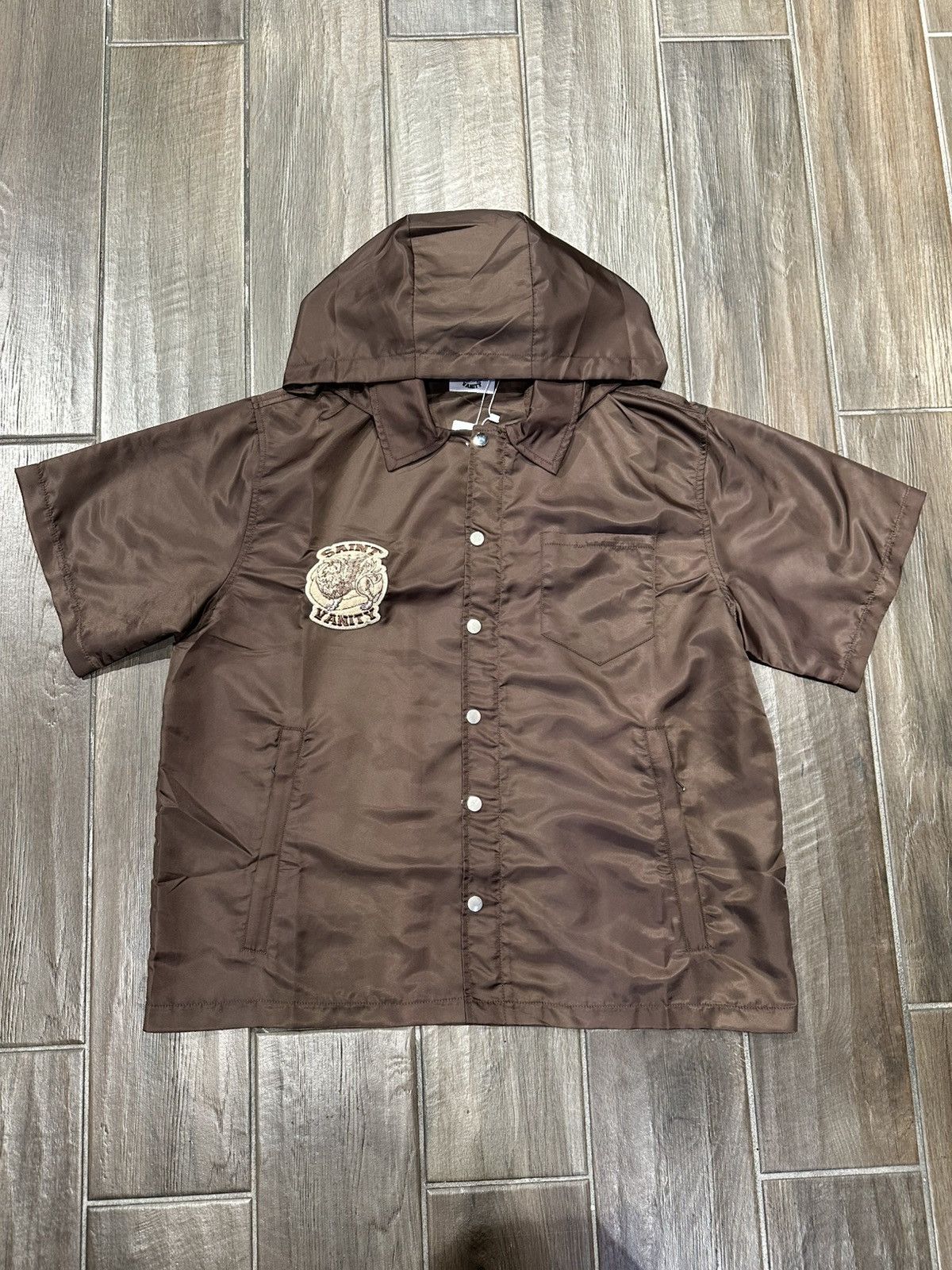Saint Vanity Nylon Button Up Track Jacket Brown Size US M / EU 48-50 / 2 - 1 Thumbnail