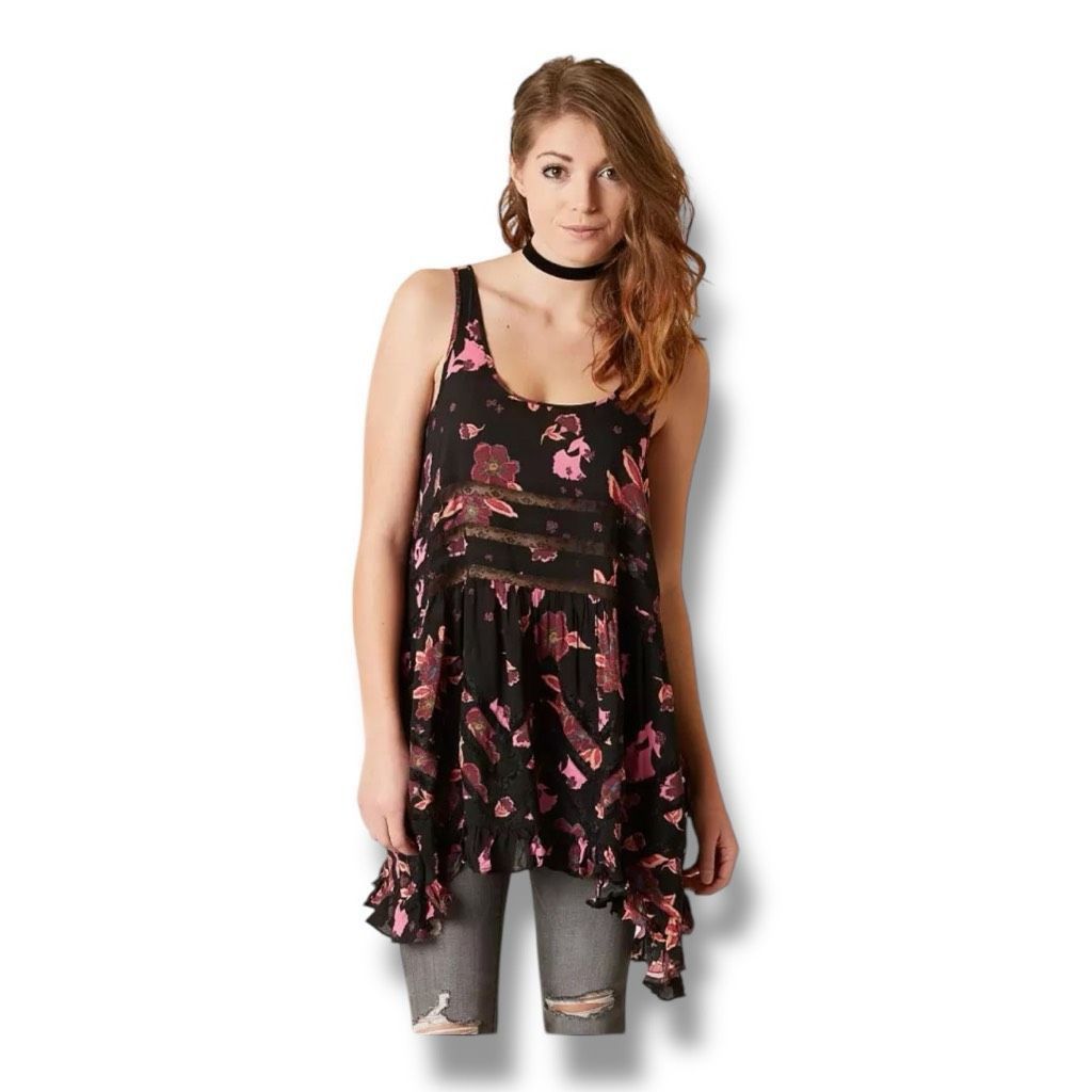 Free People Free People Trapeze Tunic Floral Lightweight Top Size Small Size S / US 4 / IT 40 - 1 Thumbnail