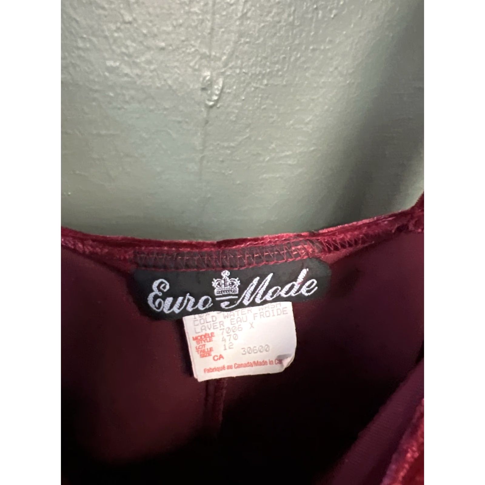 Velour VINTAGE Euro Mode Red Velour Dress Maxi 12 1980s Cotton Sportswear/Beach Womens/Girls? Size XL / US 12-14 / IT 48-50 - 3 Thumbnail