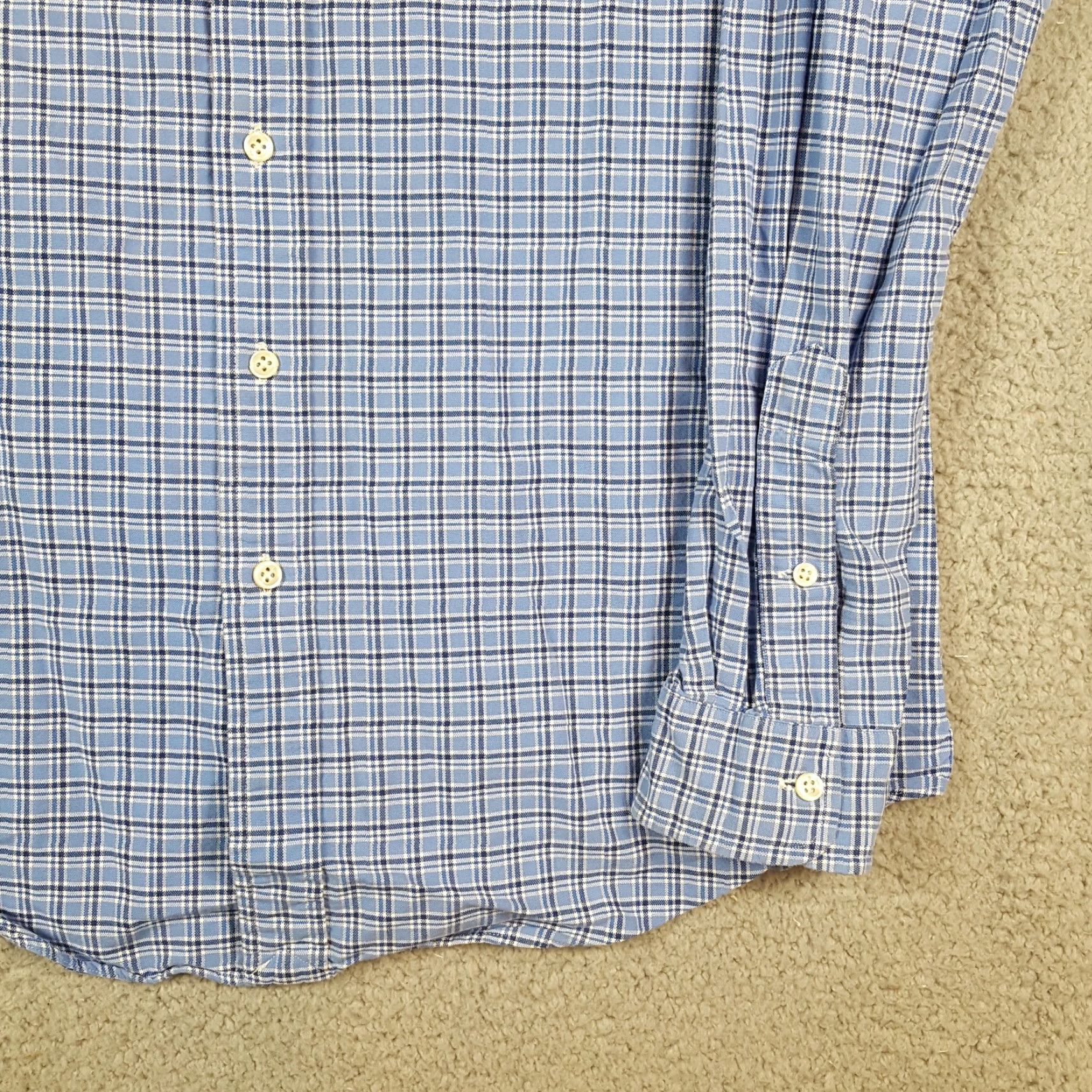 Ralph Lauren VINTAGE Ralph Lauren Men's Button-Down Shirt M Collared Plaid Cotton Casual Classic 90s Blue Size US M / EU 48-50 / 2 - 4 Thumbnail