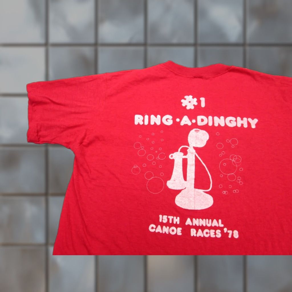 Vintage VINTAGE Hi Cru Canoe Race Shirt Mens Large Red 70s Single Stitch Boat Size US L / EU 52-54 / 3 - 1 Thumbnail