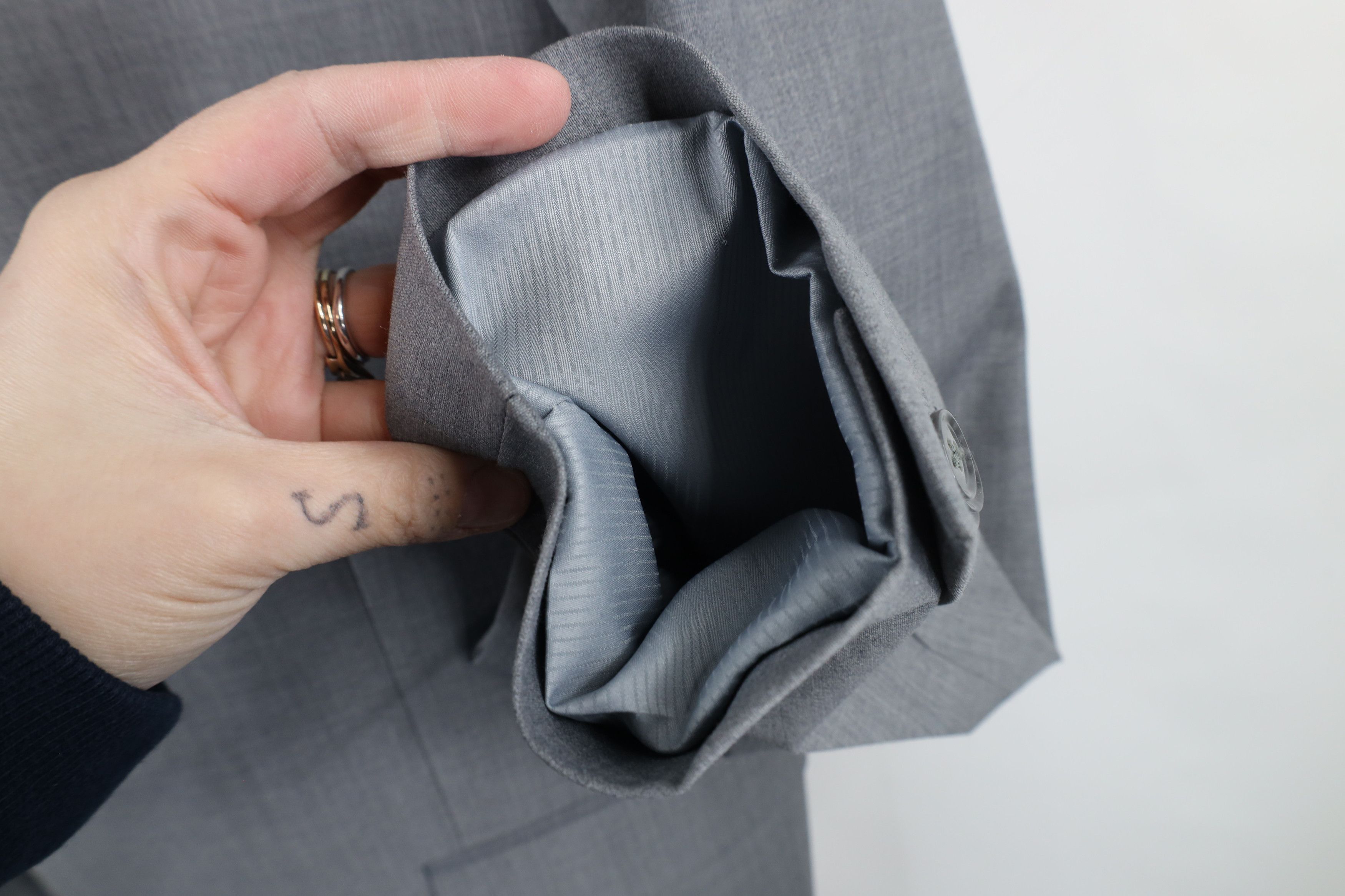 Express × Vintage Express Stretch+ Chambray 2 Button Suit Coat Jacket Gray Size US XXL / EU 58 / 5 - 5 Thumbnail