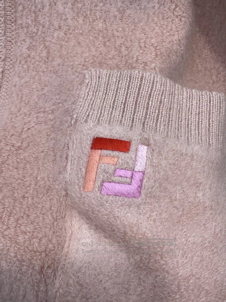 Fendi Fendi Pink Mohair Cardigan Size XS / US 0-2 / IT 36-38 - 3 Thumbnail