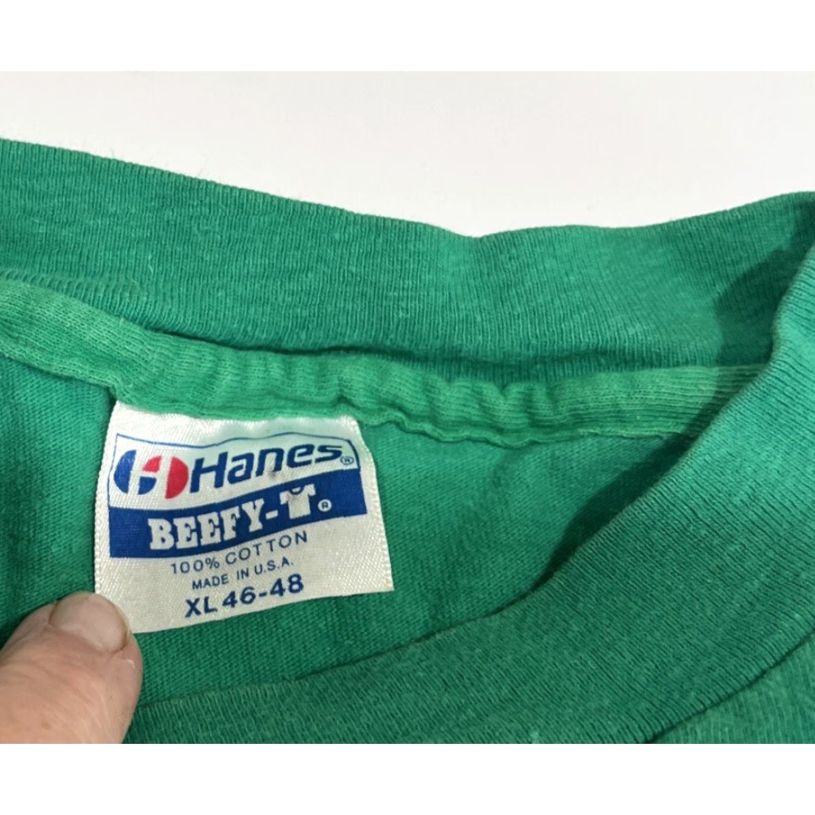 Hanes VINTAGE Hanes Rosarita Beach Mexico Graphic Shirt XL Green Unisex 1990s Short Sleeve 22" Chest Single Stitch Mens Womens Size US XL / EU 56 / 4 - 6 Thumbnail