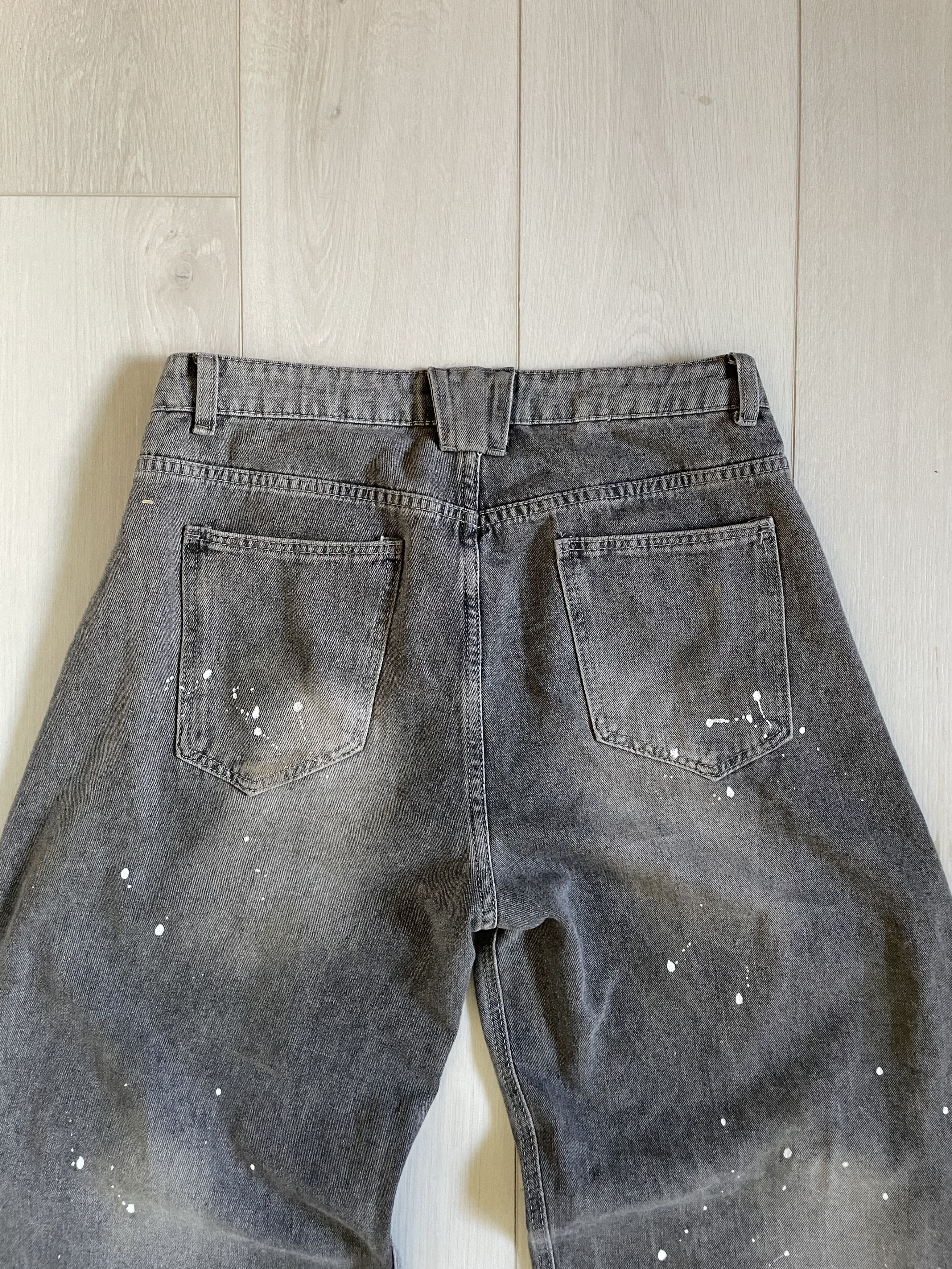 Other Vintage Ink-Splatter Grey Wide-Leg Jeans Size US 32 / EU 48 - 6 Thumbnail