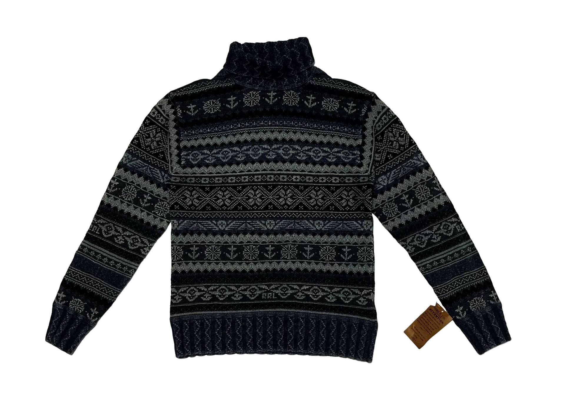 RRL Ralph Lauren RRL Indigo Fair Isle Turtleneck Sweater XS Size US XS / EU 42 / 0 - 1 Thumbnail