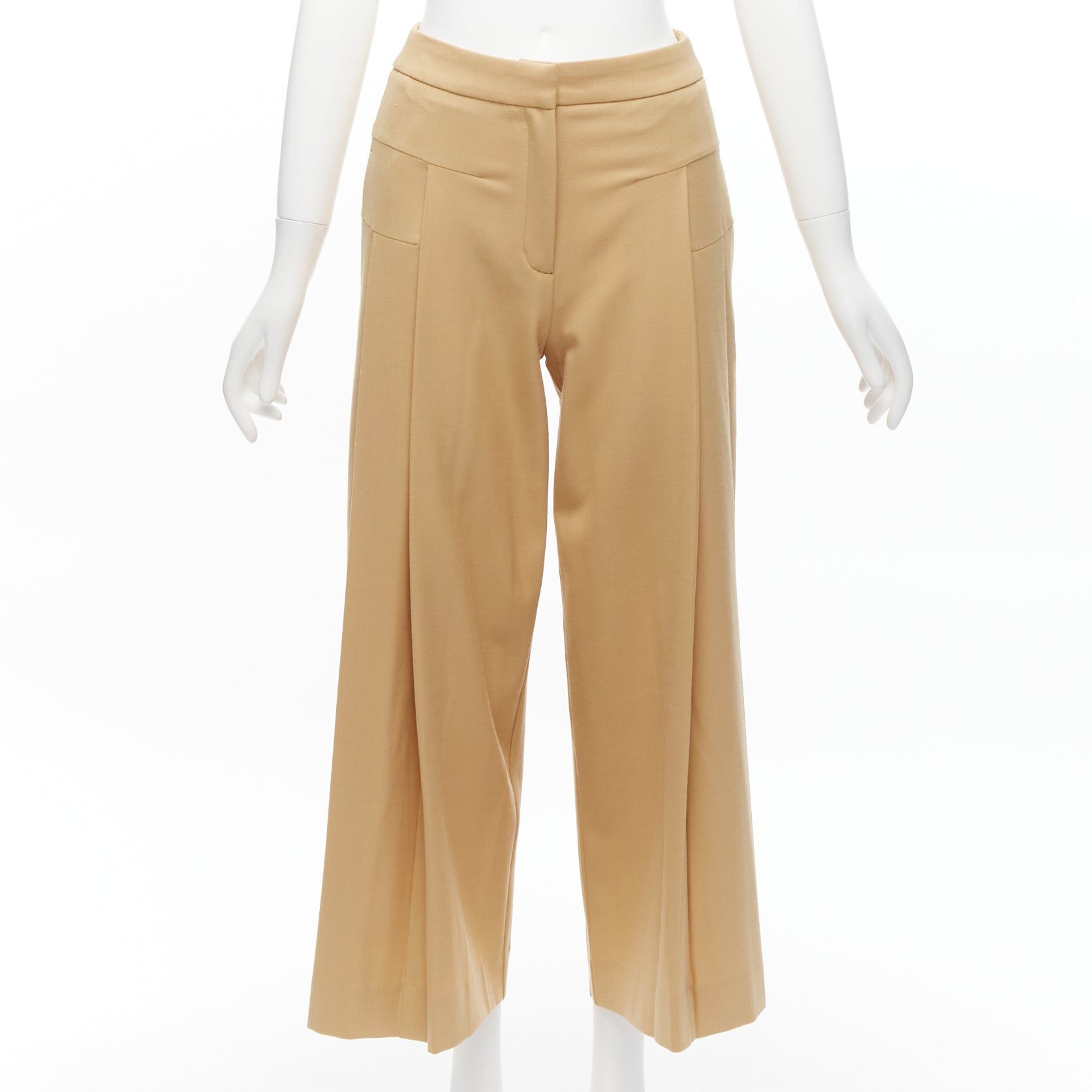 Other PALMER HARDING tan virgin wool blend dart pleated wide leg pants UK6 XS Size 27" / US 4 / IT 40 - 1 Thumbnail
