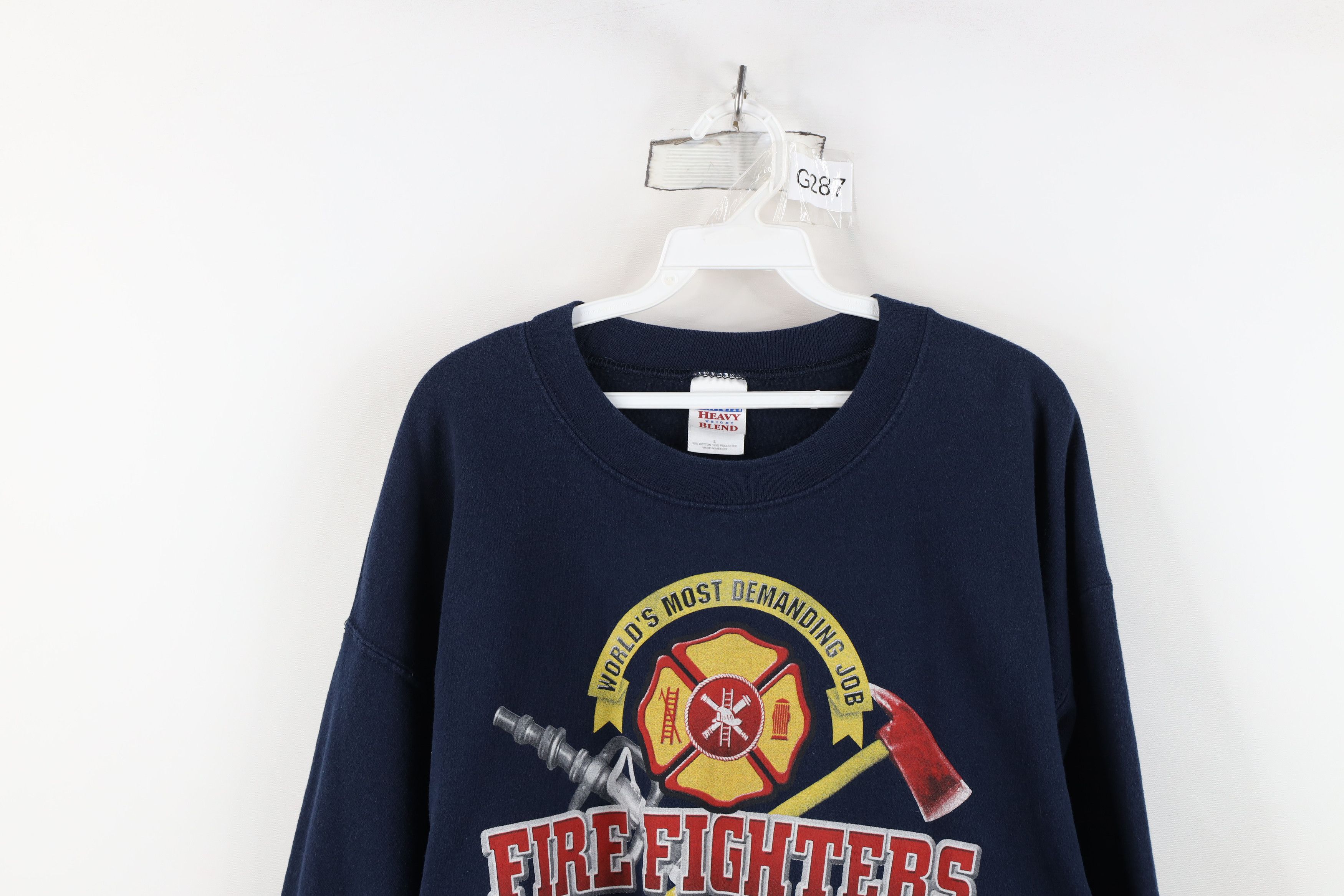 Vintage Vintage 90s Y2K Spell Out Fire Fighters Crewneck Sweatshirt Size US L / EU 52-54 / 3 - 2 Thumbnail