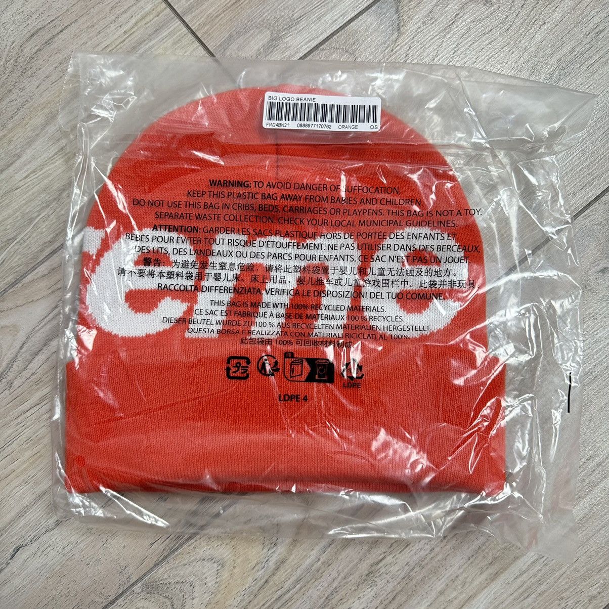 Supreme Supreme Big Logo Beanie Orange FW24 Size ONE SIZE - 4 Thumbnail