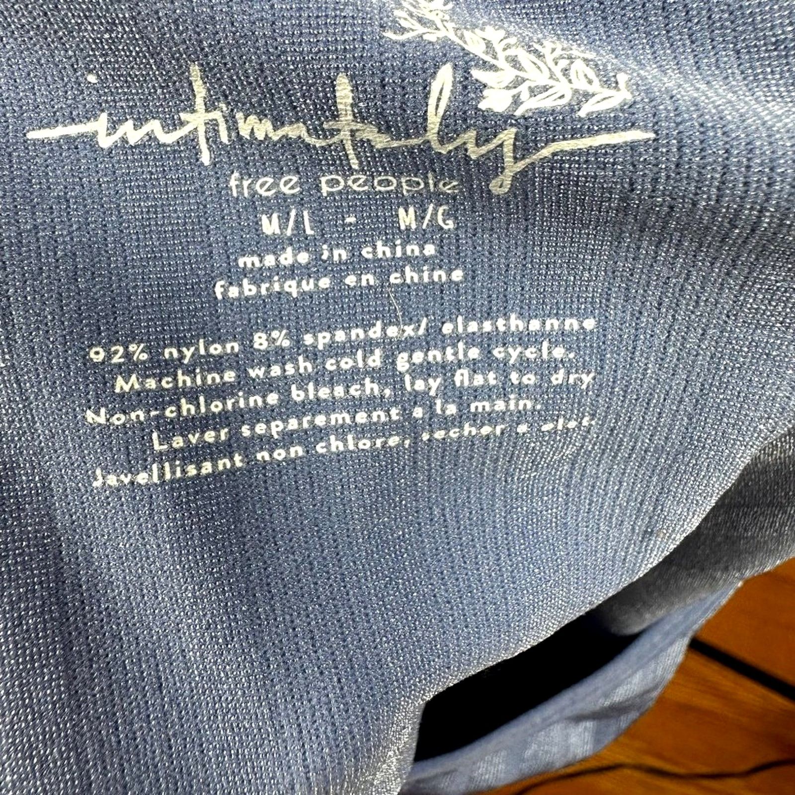 Free People Free People Scoop Long Sleeve Lucky U Layering Top Blue M/L Size L / US 10 / IT 46 - 13 Thumbnail
