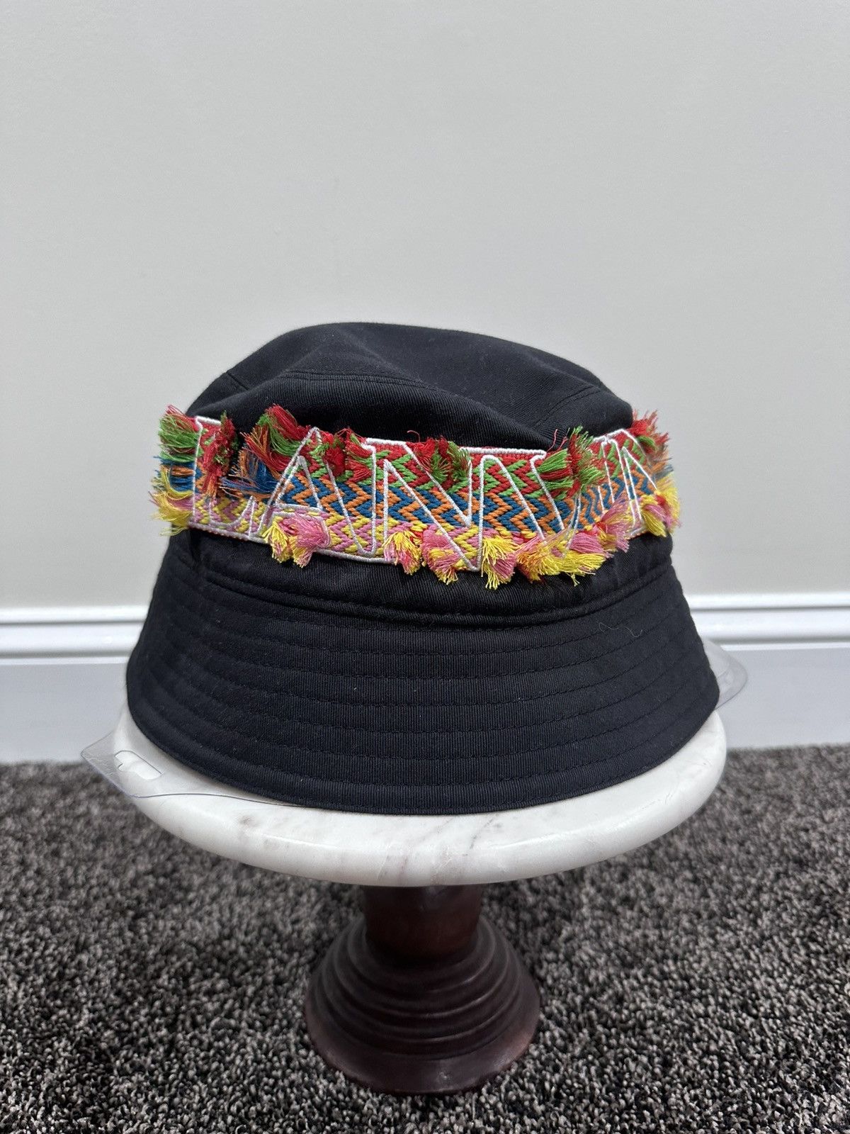 Lanvin Lanvin Curb Embroidered Logo Bucket Black Hat Size ONE SIZE - 3 Thumbnail
