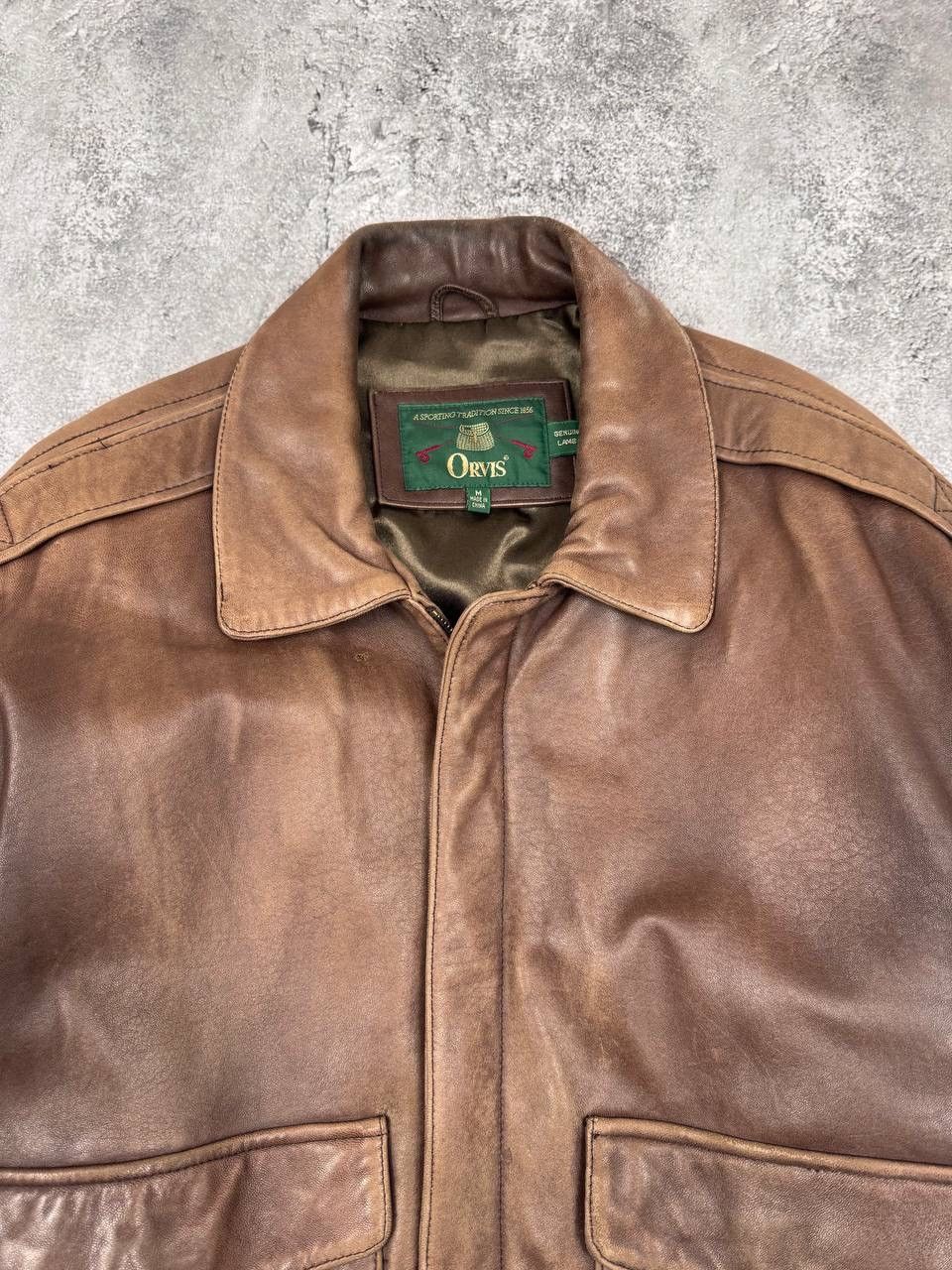 Orvis Orvis Men Vintage Leather Jacket Brown Bomber Genuine Size US M / EU 48-50 / 2 - 5 Thumbnail
