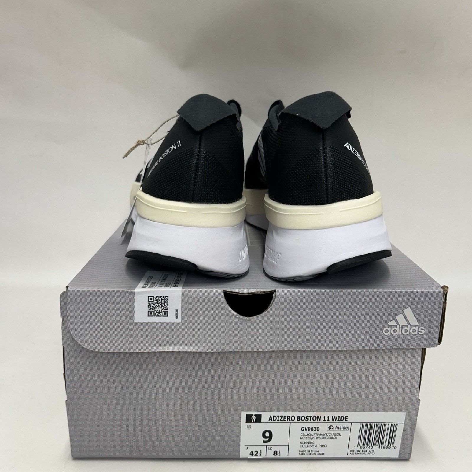 Adidas Adidas Adizero Boston 11 Wide Running Shoes “Black White” Size US 9 / EU 42 - 4 Thumbnail
