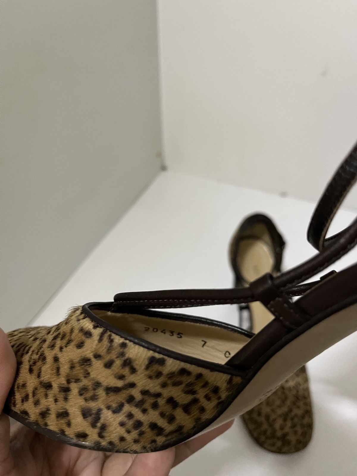Bottega Veneta Bottega Veneta Brown Calf Hair Leopard Ankle Strap Size US 7 / IT 37 - 14 Thumbnail