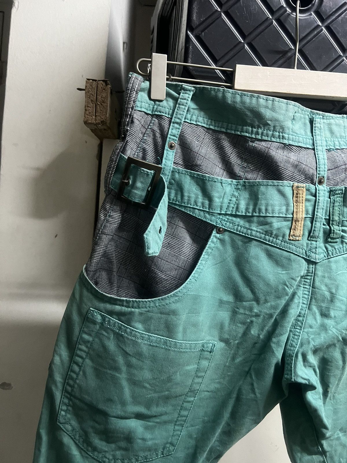 Hysteric Glamour × Japanese Brand SICK🔥DOUBLE WAIST BREATHMINT GREEN FADED COTTON PANT Size US 32 / EU 48 - 12 Thumbnail