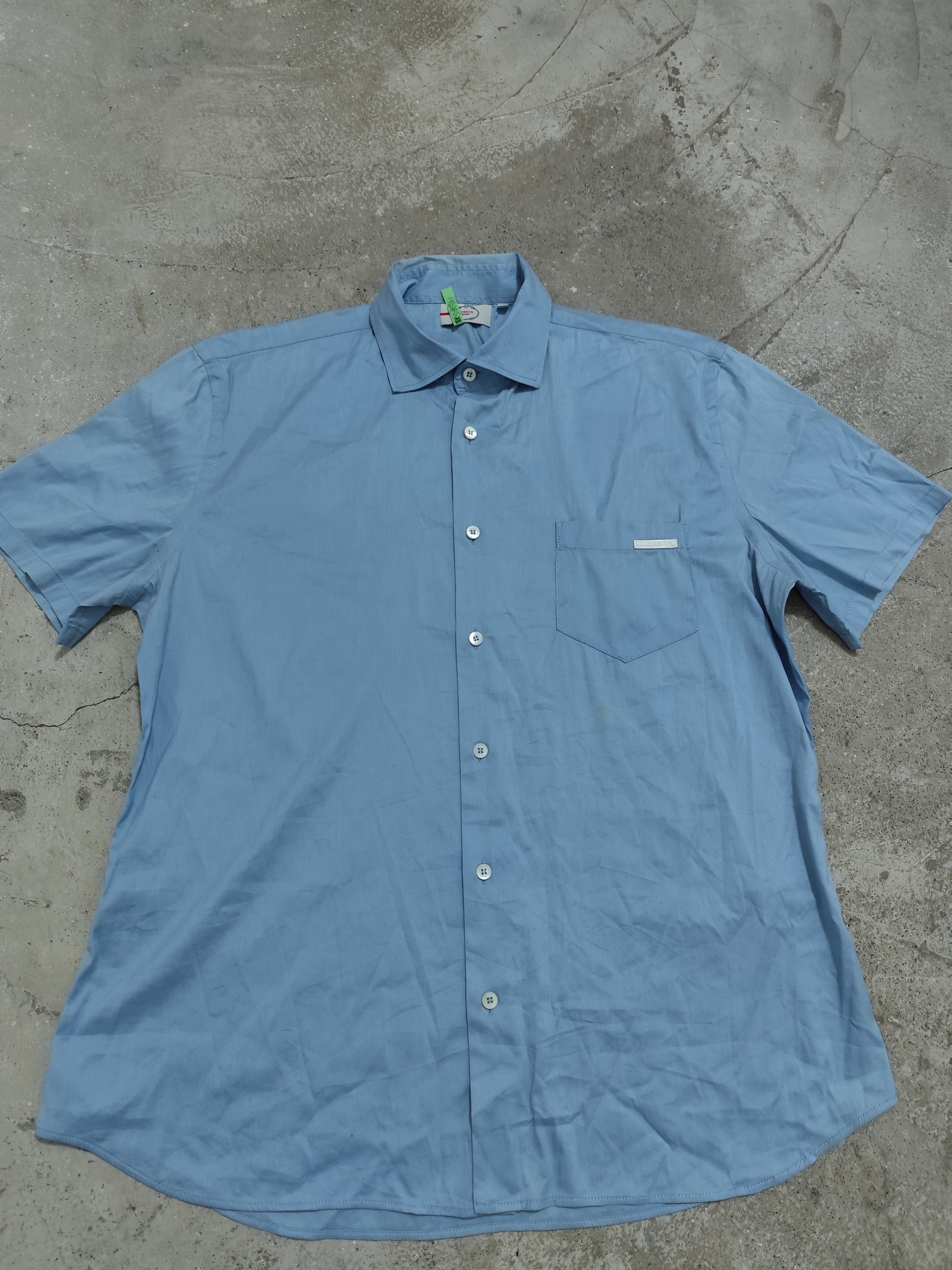 Prada Vintage prada white tab buttons up polo Size US XL / EU 56 / 4 - 1 Thumbnail