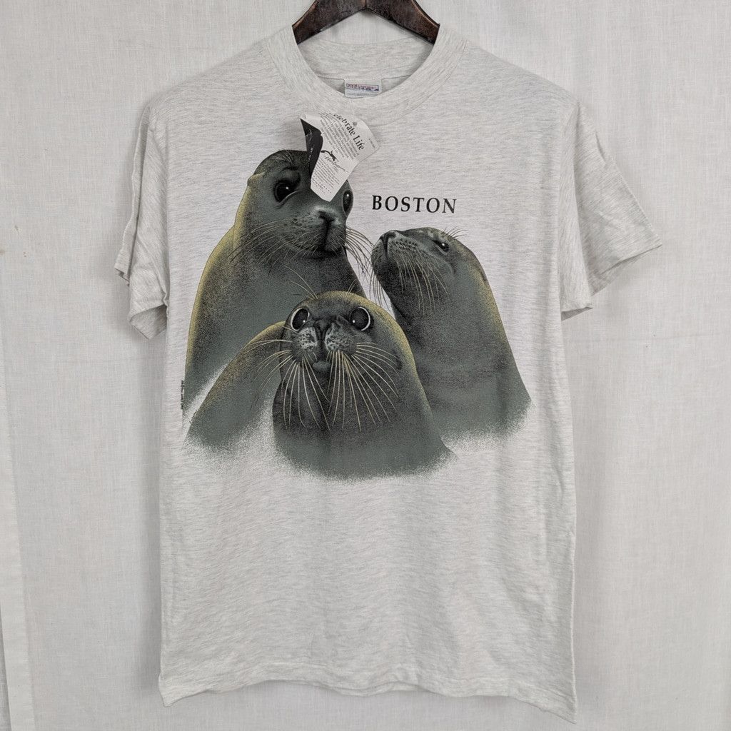 Hanes Now Old Stock Boston Aquarium Sea Lions USA Made T-Shirt M Size US M / EU 48-50 / 2 - 1 Thumbnail
