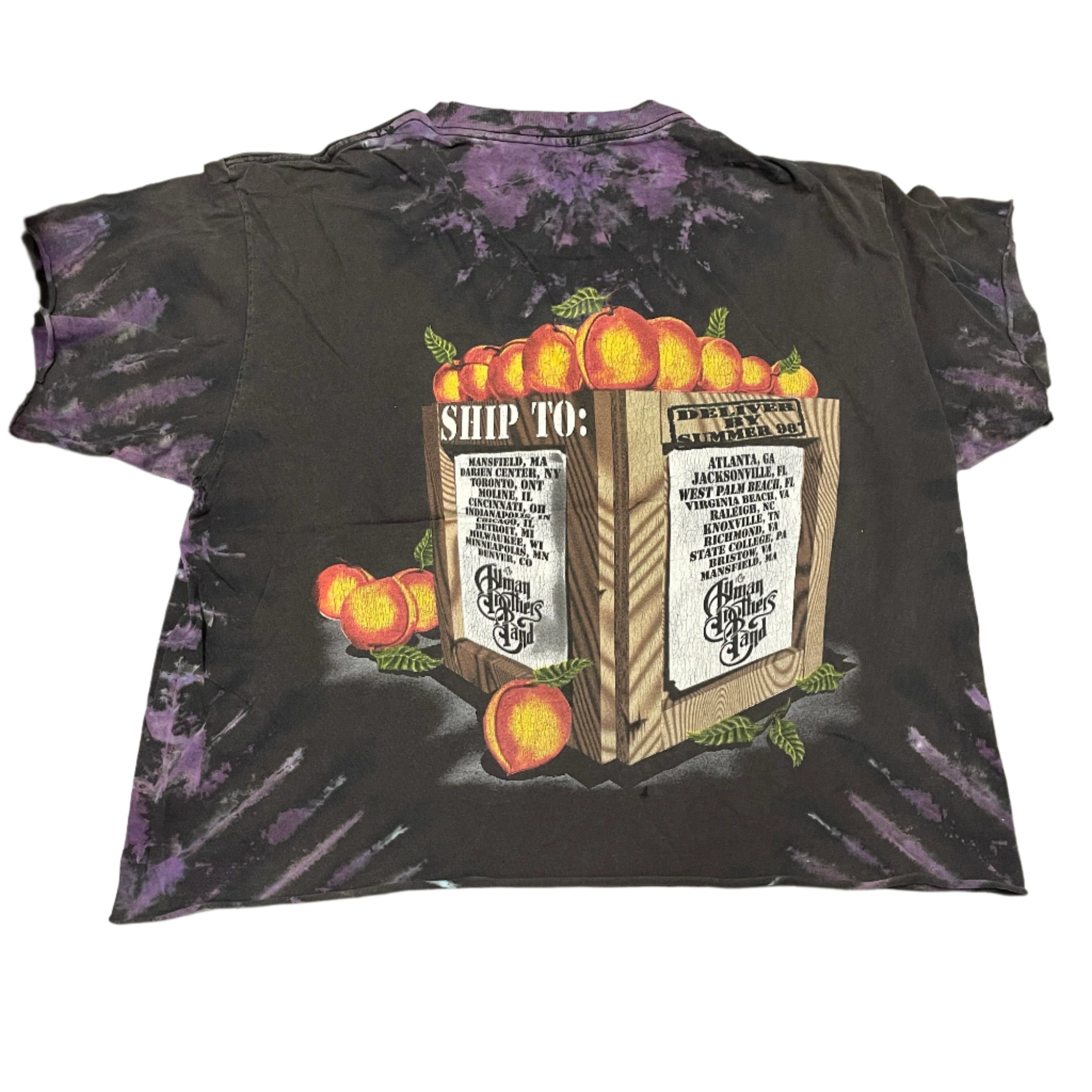 Other 1990s Allman Brothers Band Tie-Dye Cropped Band T-Shirt 1998 Made In USA Size US XL / EU 56 / 4 - 2 Thumbnail