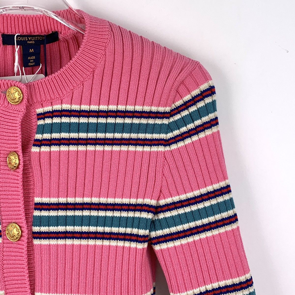 Louis Vuitton Louis Vuitton 22 Pink Striped Wool Flared Sleeve Knit Top Size M / US 6-8 / IT 42-44 - 3 Thumbnail
