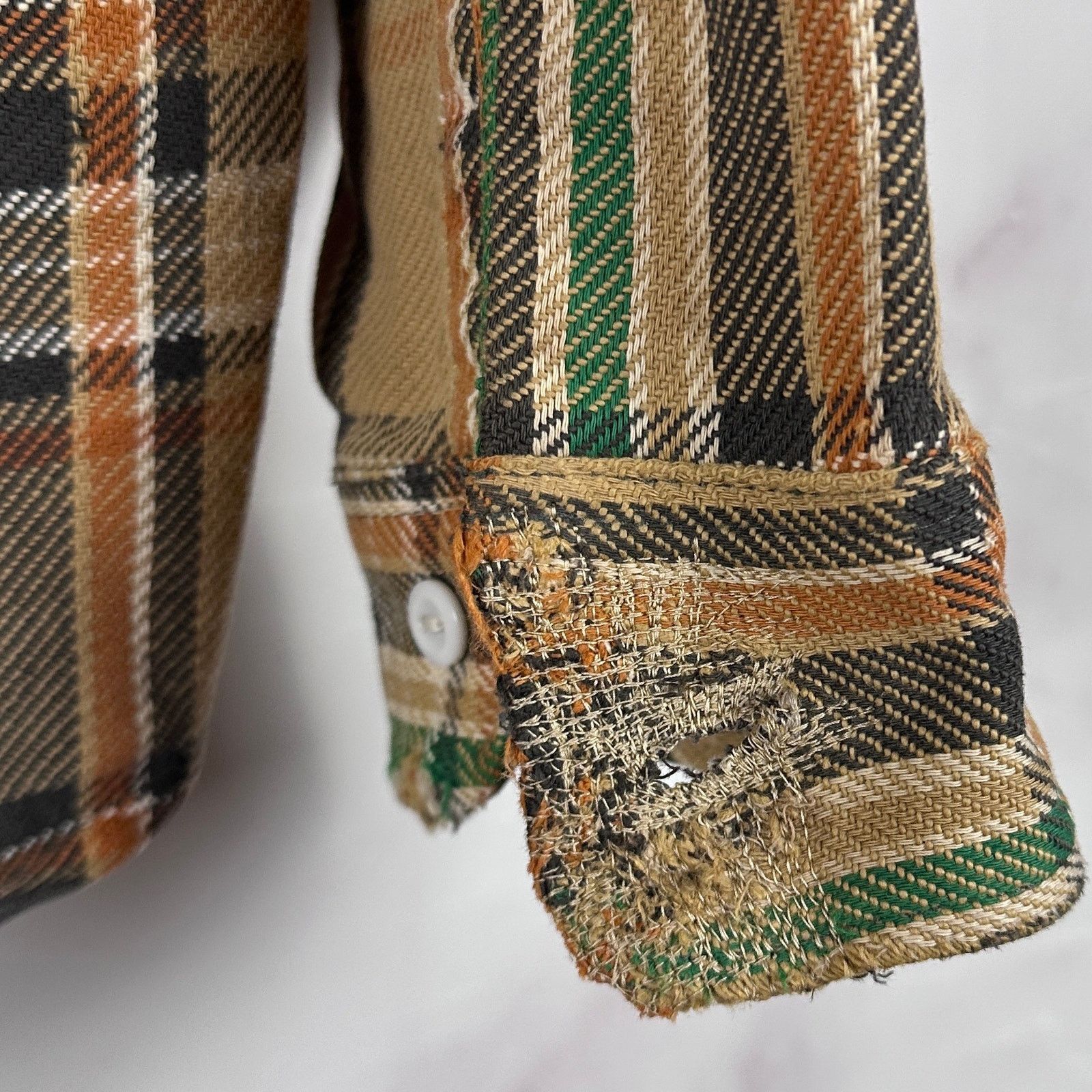 Sears Vintage Boro Repaired & Distressed Flannel Size US L / EU 52-54 / 3 - 11 Thumbnail