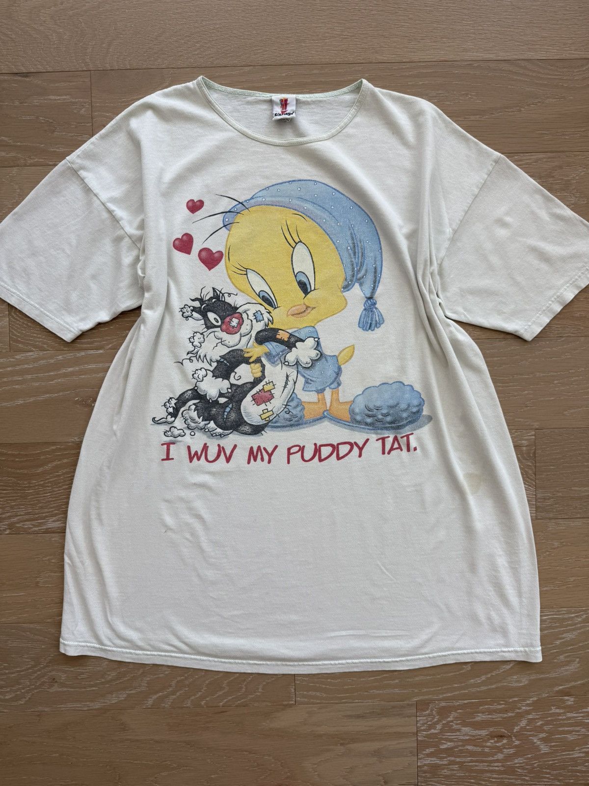 Warner Bros Vintage Tweety Bird Sylvester Puddy Tat Night Shirt Size ONE SIZE - 1 Thumbnail