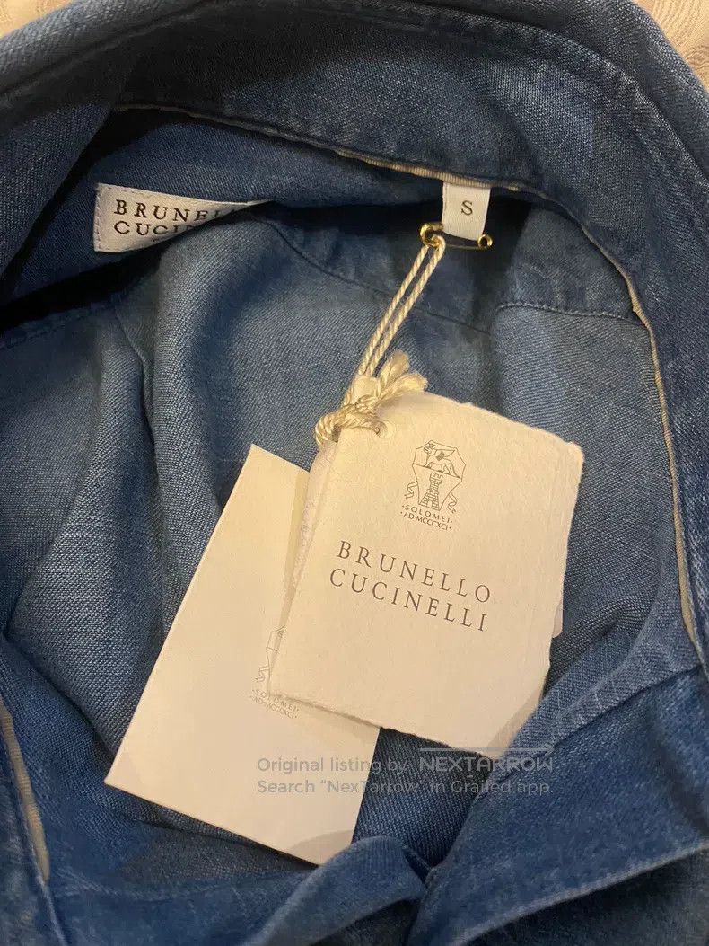 Brunello Cucinelli Brunello Cucinelli Denim Shirt, Sea Island Cotton Size US S / EU 44-46 / 1 - 6 Thumbnail