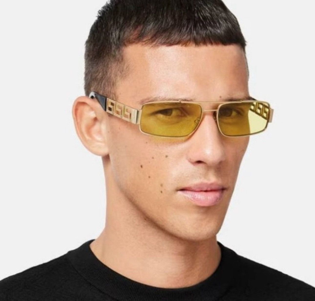 image of New Versace Ve2257 1002/c9 Unisex Sunglasses Versace Ve2257 in Yellow, Men's