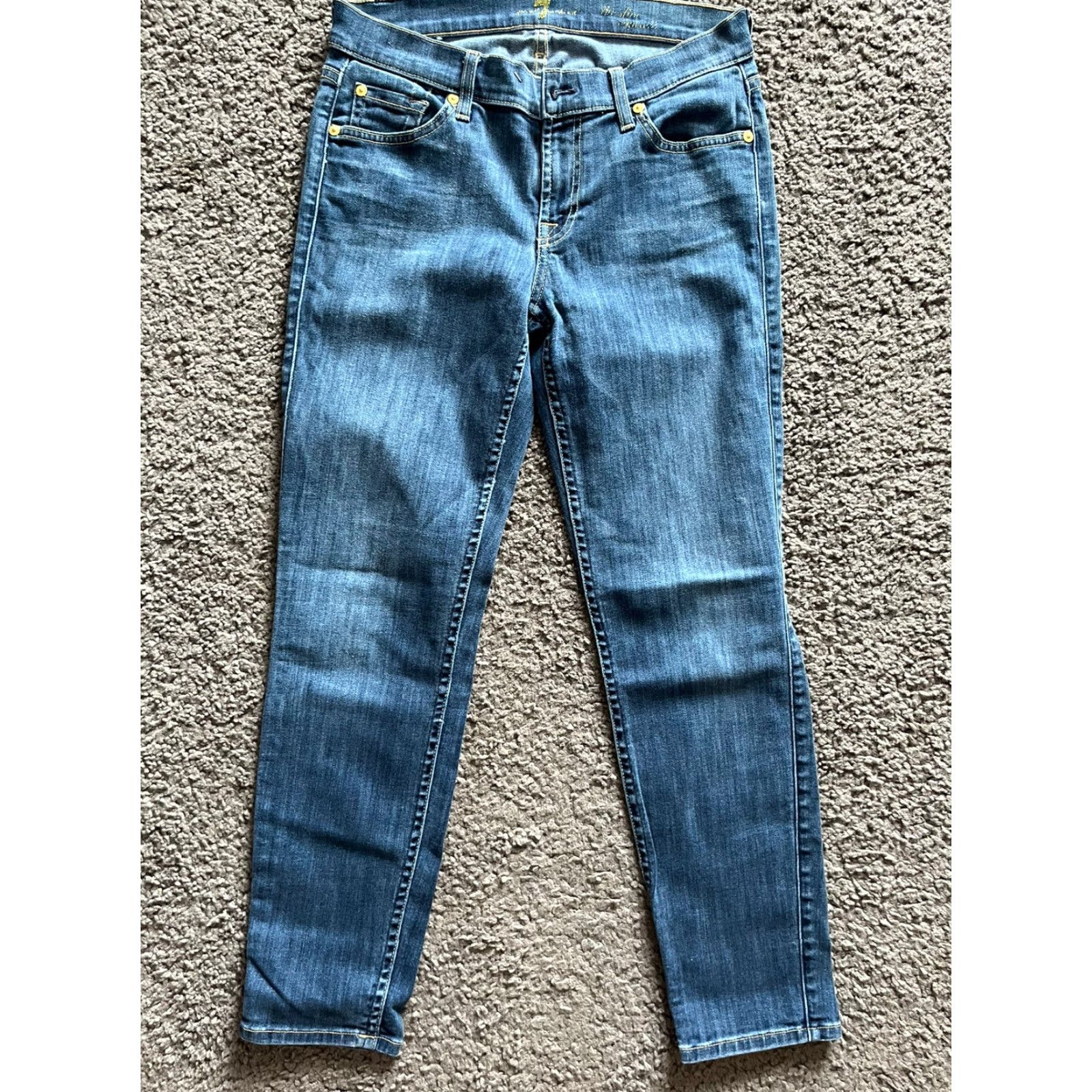 7 For All Mankind 7 For All Mankind Dojo Jeans Women’s Slim Fit Size 27 Ankle Cropped Dark Blue Wash Size 27" / US 4 / IT 40 - 3 Thumbnail