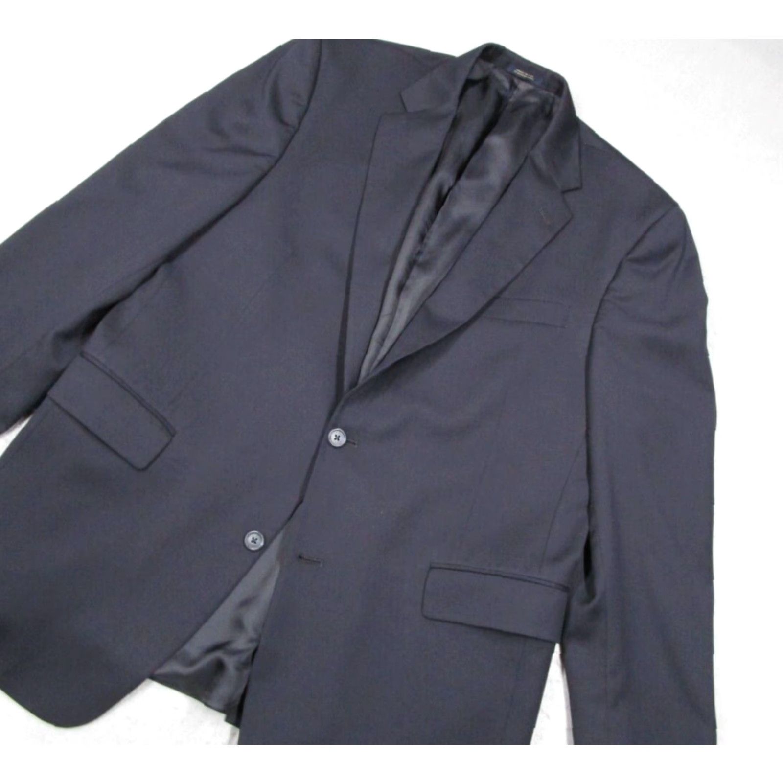 Hart Schaffner Marx Hart Schaffner Marx Mens Blue 2 Button Wool Suit Jacket 42 R Classic Preppy Size 42R - 2 Thumbnail
